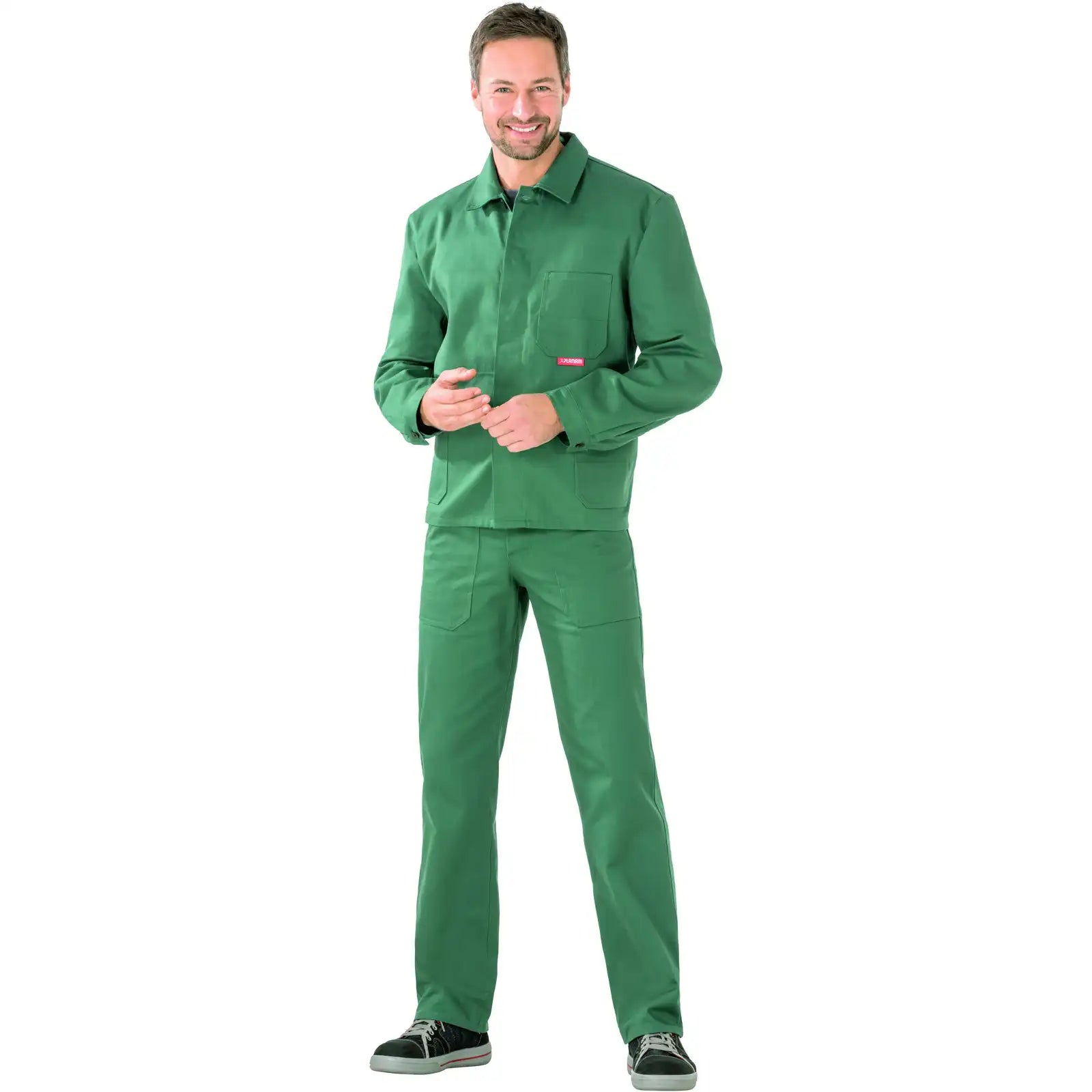 Planam BW 290 Arbeitsjacke mittelgrün 102 mittelgrün - Produktbild mit Model