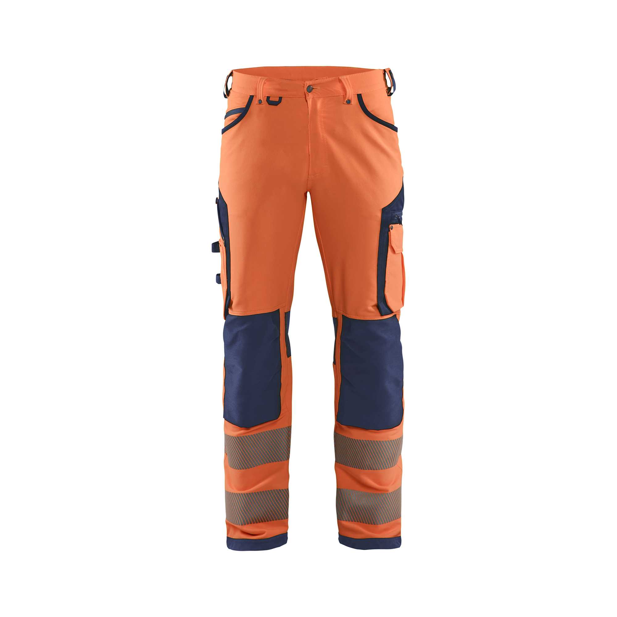 BLAKLADER 11971642 | Hi Vis Trousers 4 way stretch Hi Vis Reflective Work Trousers Men - Water Repellent