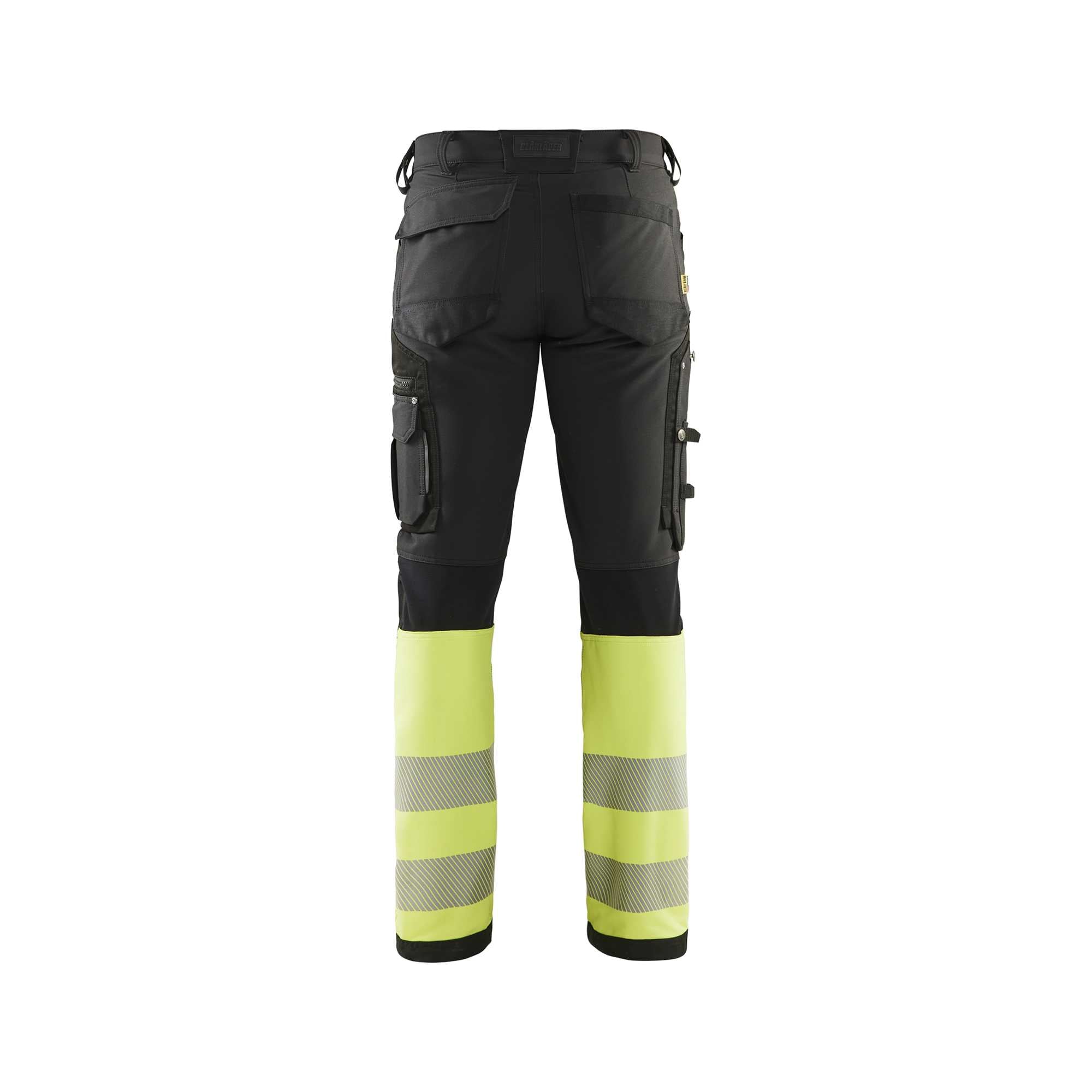 BLAKLADER 11931642 | Hi Vis 4 way stretch trousers Hi Vis Reflective Work Trousers Men - Water Repellent