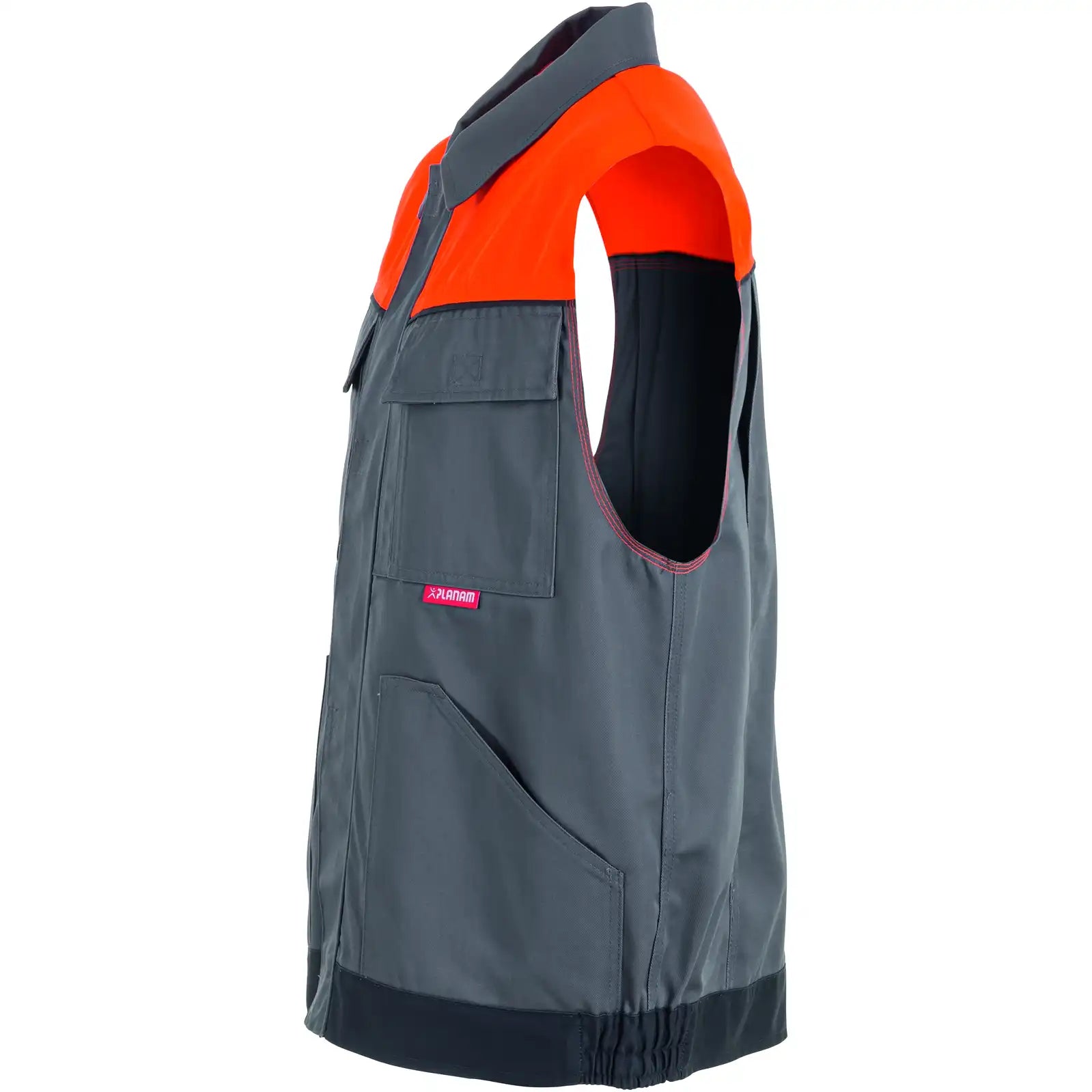 Planam Visline Weste zink/orange/schiefer XS zink/orange/schiefer - Produktbild ohne Model