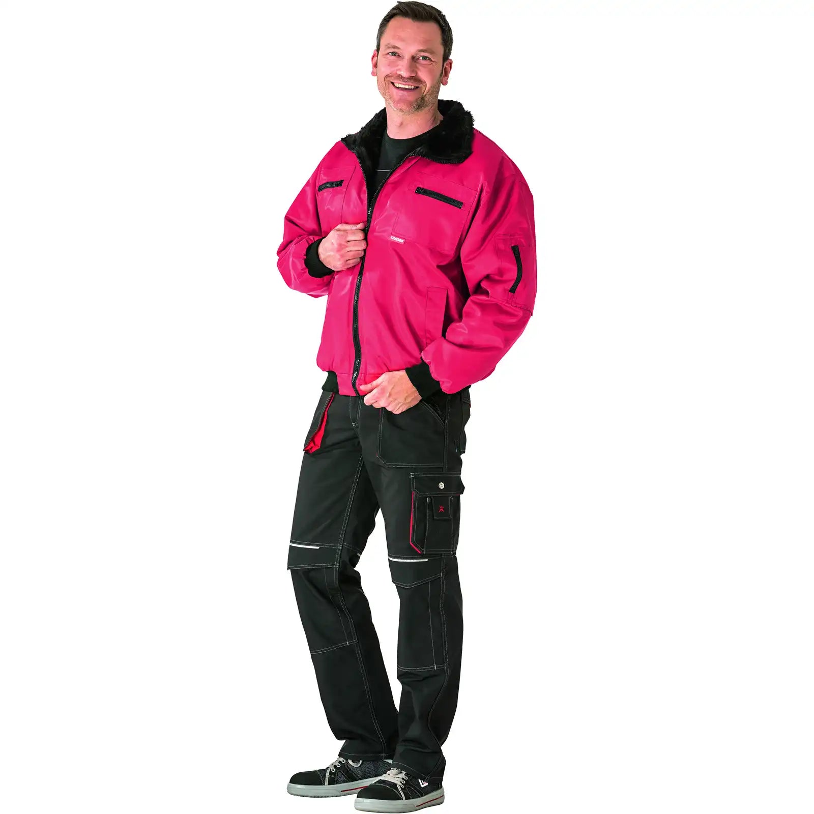 Planam Outdoor Gletscher Pilotenjacke rot L rot - Produktbild mit Model