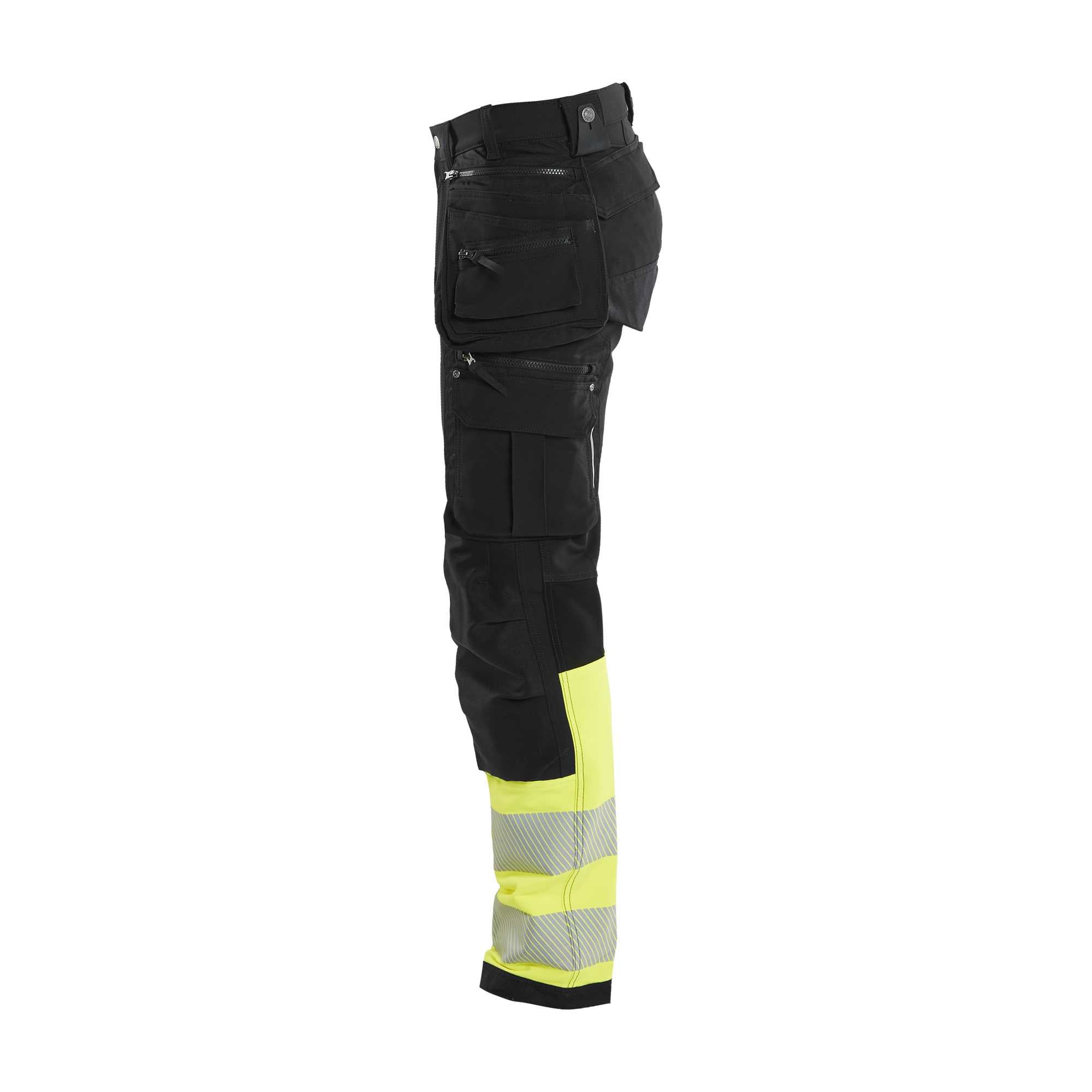 BLAKLADER 19931642 Hi Vis 4 way stretch trousers Hi Vis Reflective Work Trousers Men - Water Repellent