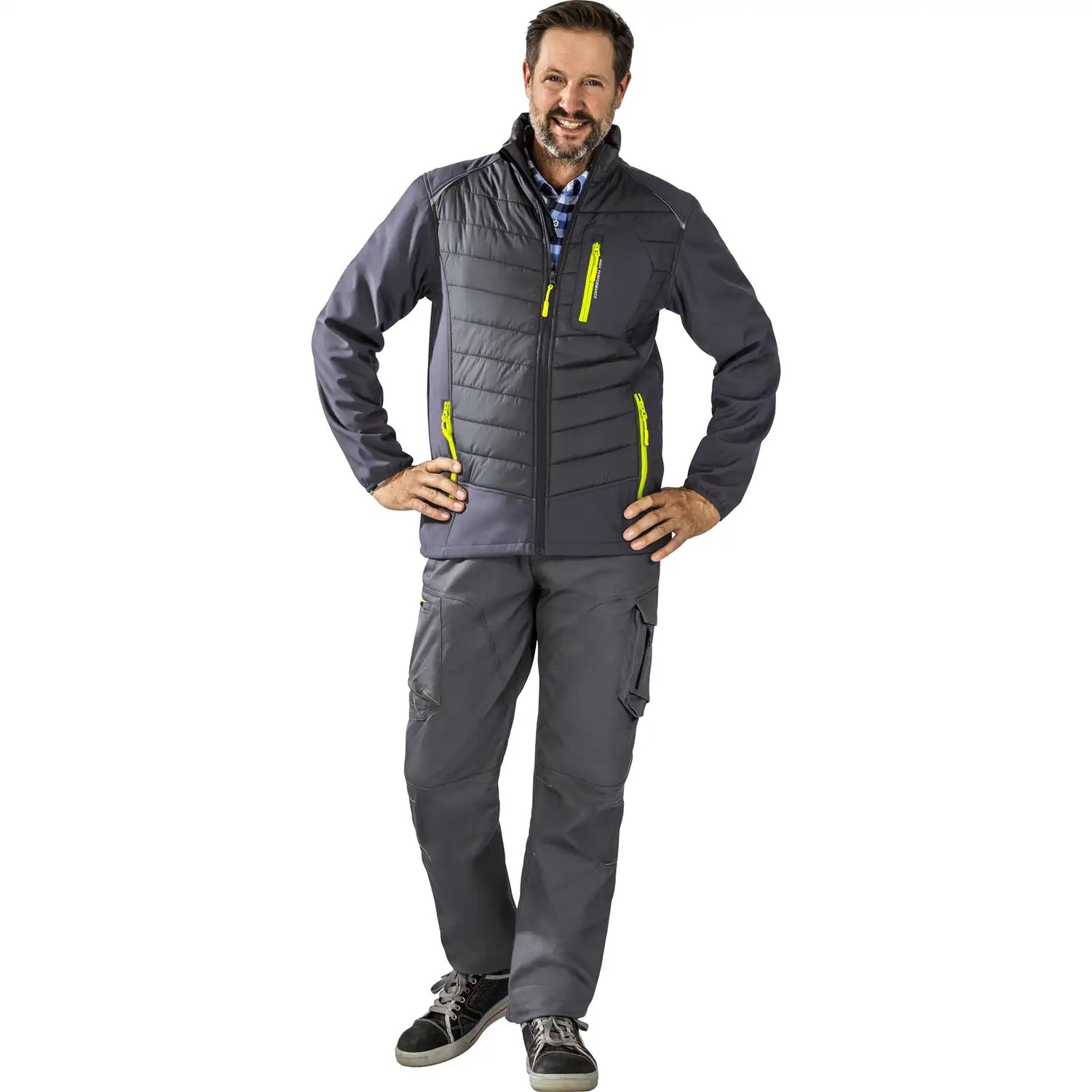 Planam PLANAM Stretchline Winterjacke anthrazit XS anthrazit - Produktbild mit Model