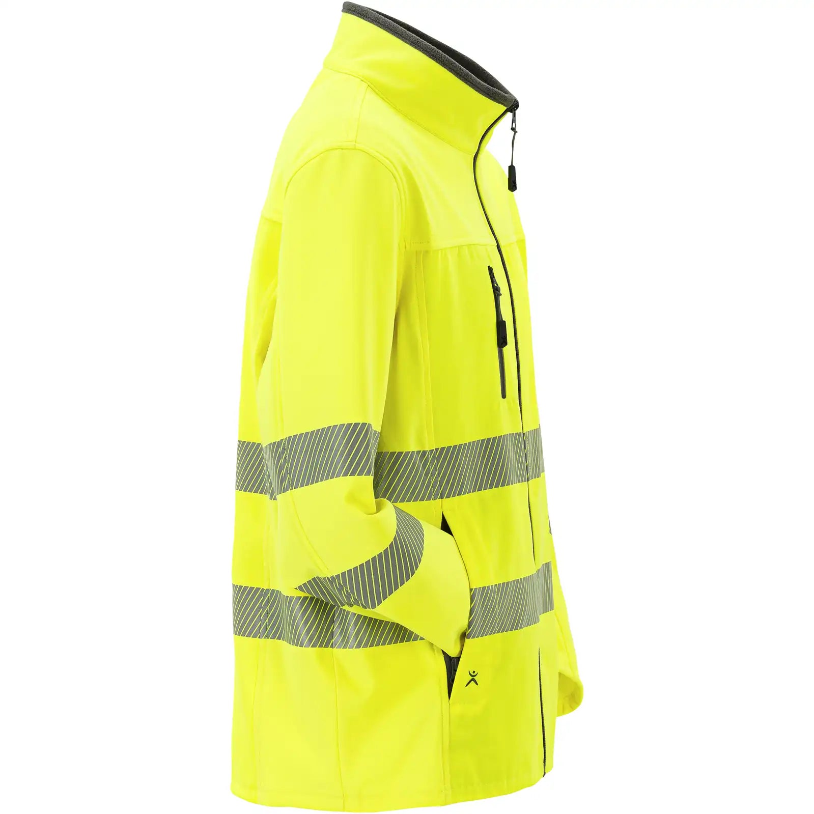 Planam Norit Warnschutz Herren Pure Softshelljacke gelb  102 gelb - Produktbild ohne Model