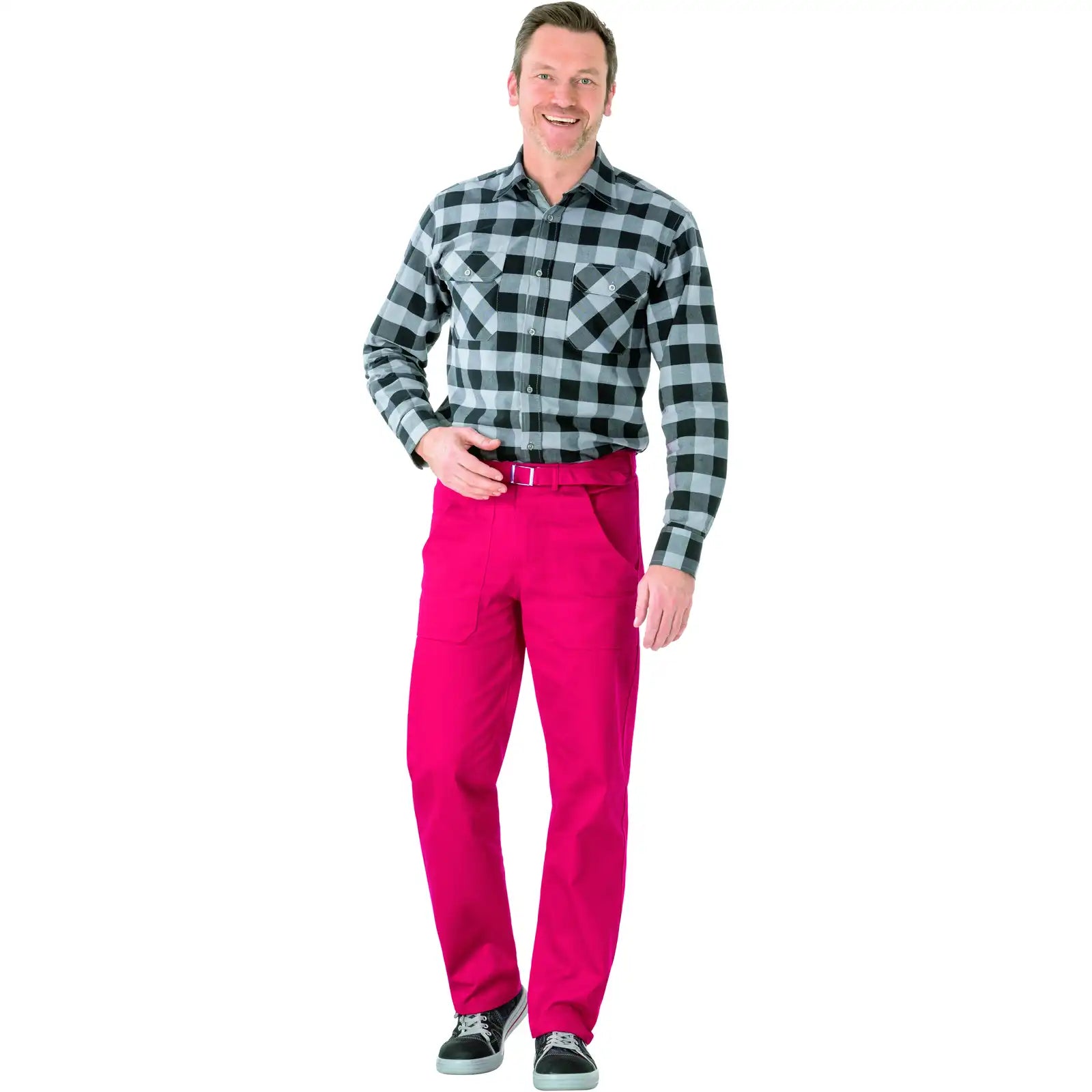 Planam BW 290 Bundhose mittelrot 102 mittelrot - Produktbild mit Model