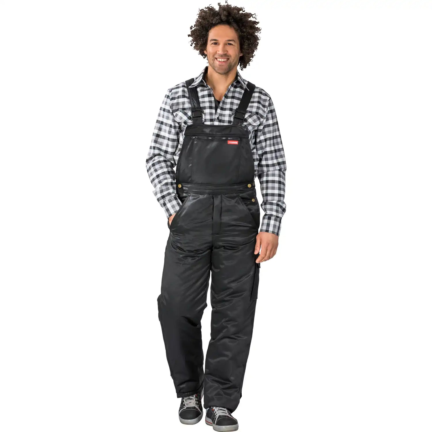 Planam Outdoor Gletscher Pilotenlatzhose schwarz S schwarz - Produktbild mit Model