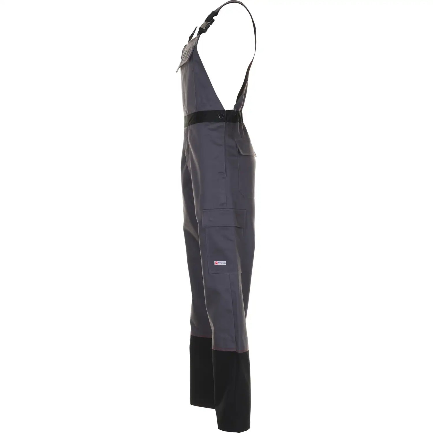 Planam Weld Shield Latzhose grau/schwarz 102 grau/schwarz - Produktbild ohne Model