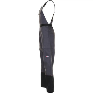 Planam Weld Shield Latzhose grau/schwarz 102 grau/schwarz - Produktbild ohne Model
