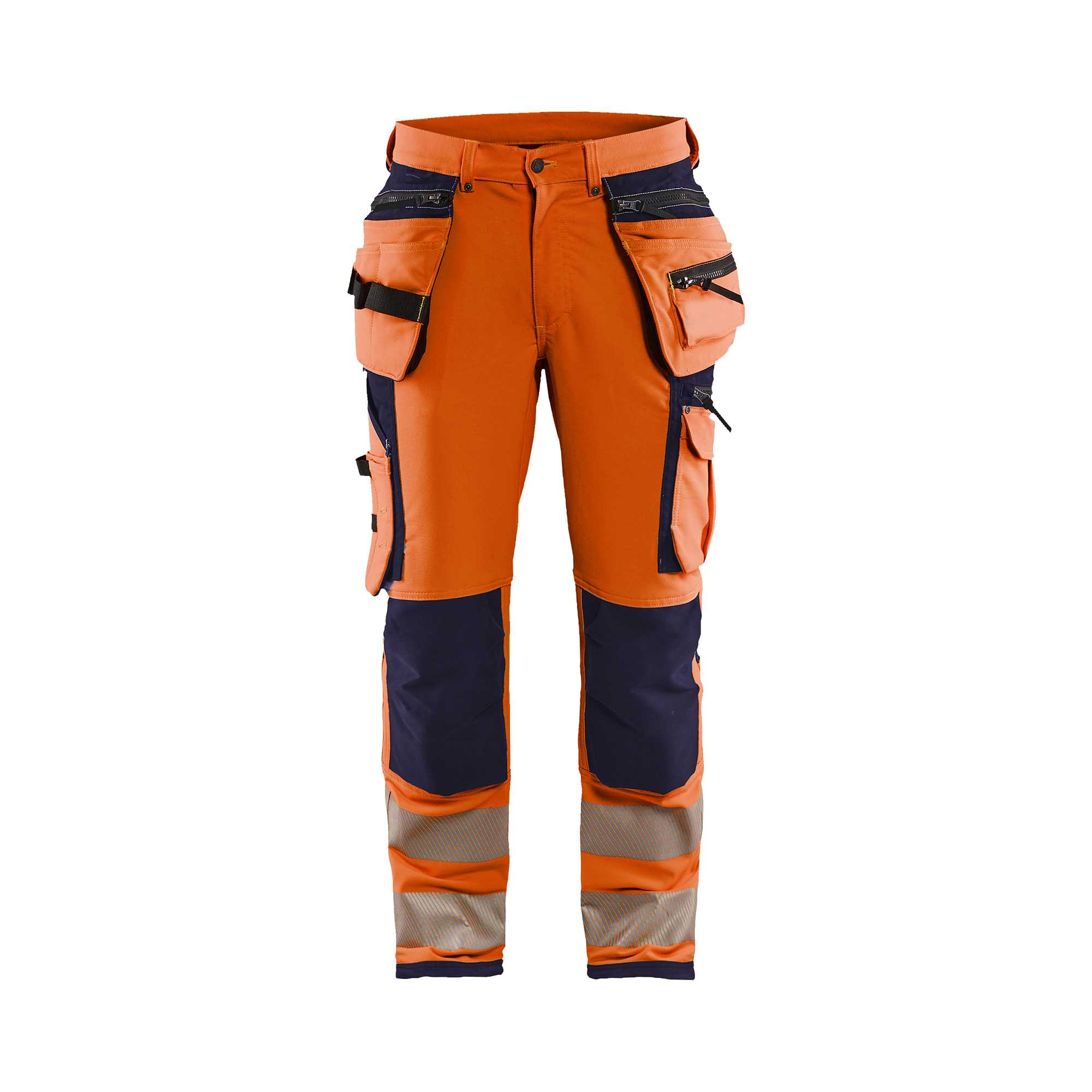 BLAKLADER 19971642 | Hi Vis trousers 4 way stretch Hi Vis Reflective Work Trousers Men - Water Repellent