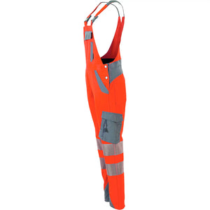 Planam Norit Warnschutz Damen Latzhose orange/zink  36 orange/zink - Produktbild ohne Model