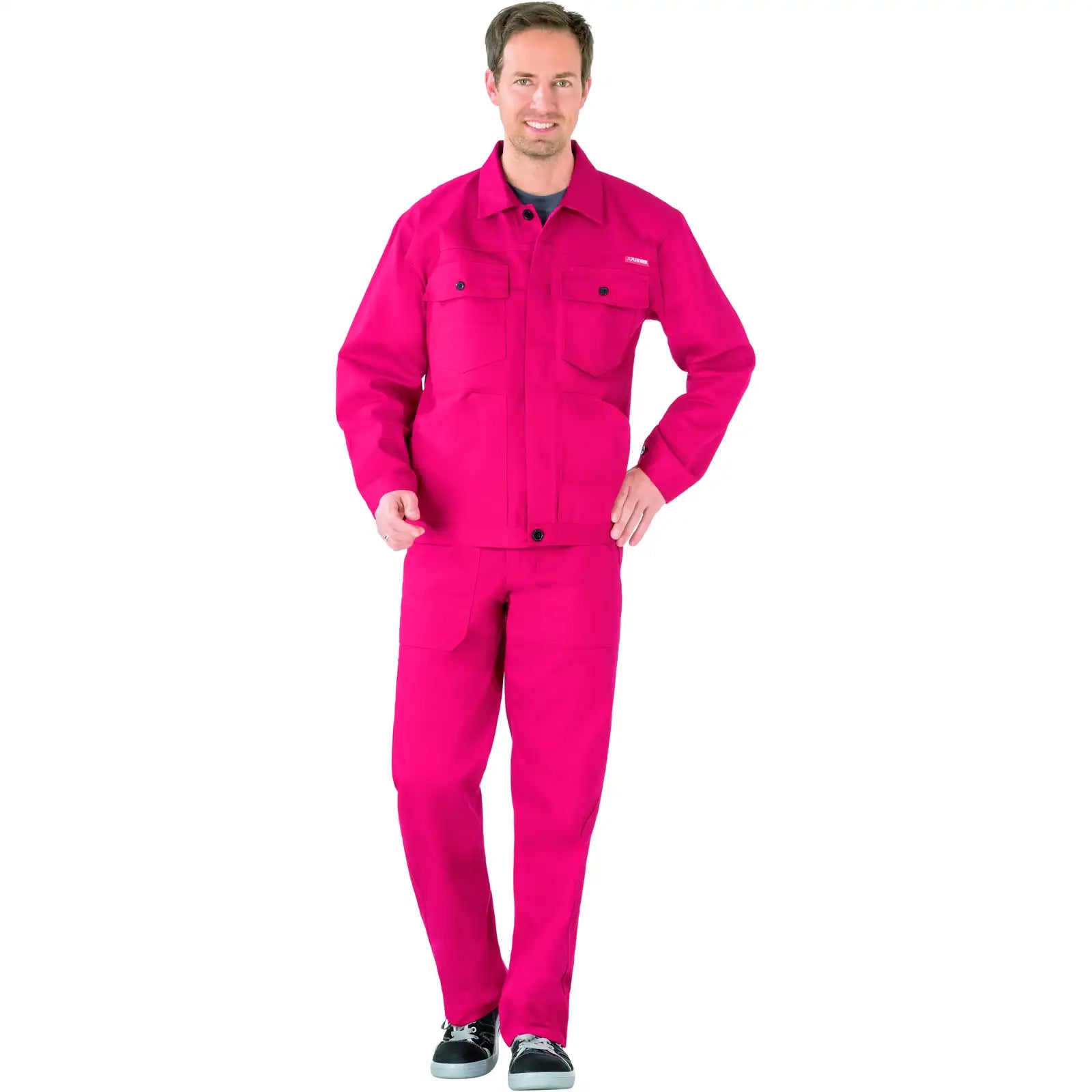 Planam BW 290 Bundjacke mittelrot 102 mittelrot - Produktbild mit Model