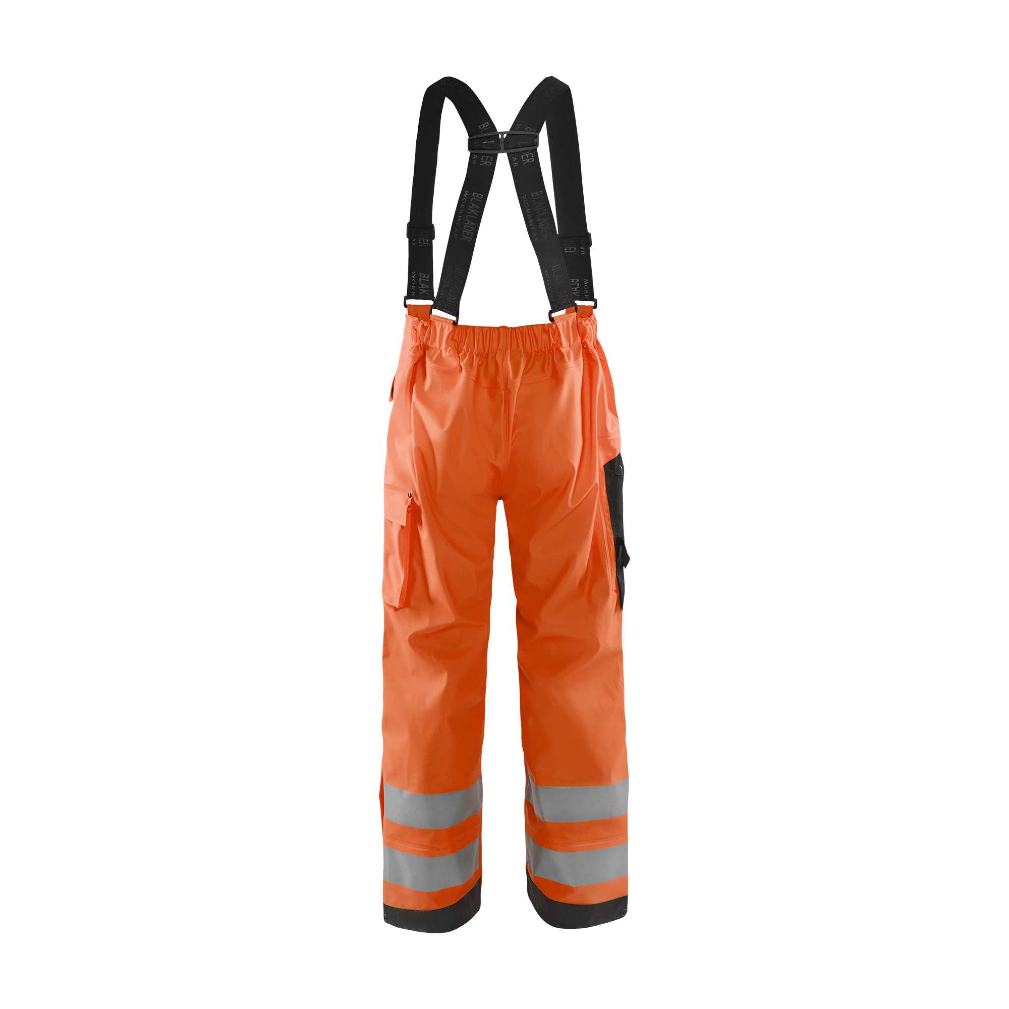 BLAKLADER 13022003 Rain Trousers Hi Vis LEVEL 2 Hi Vis Reflective Work Trousers Men - Waterproof