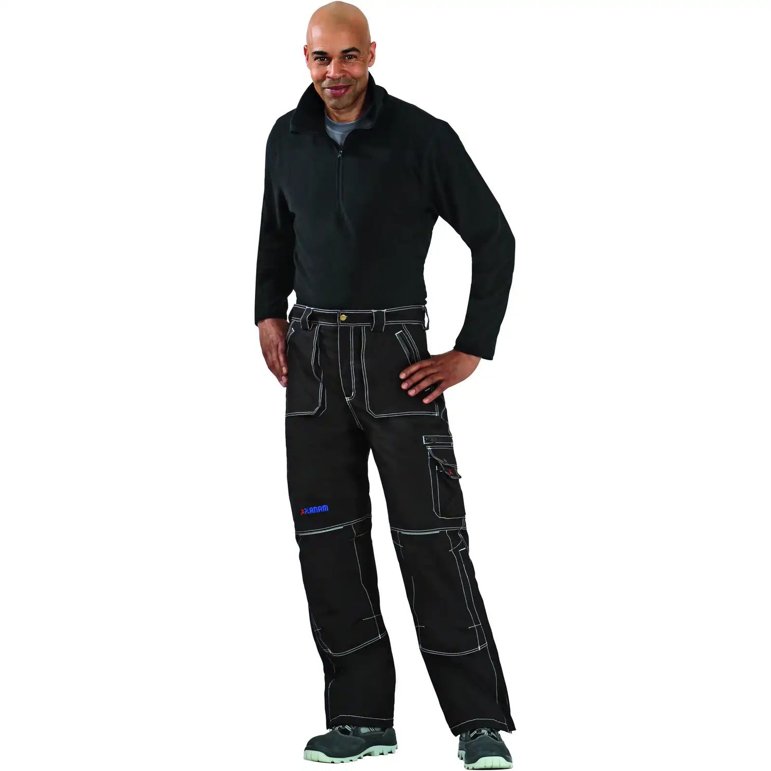 Planam Outdoor Basalt Outdoorhose schwarz S schwarz - Produktbild mit Model