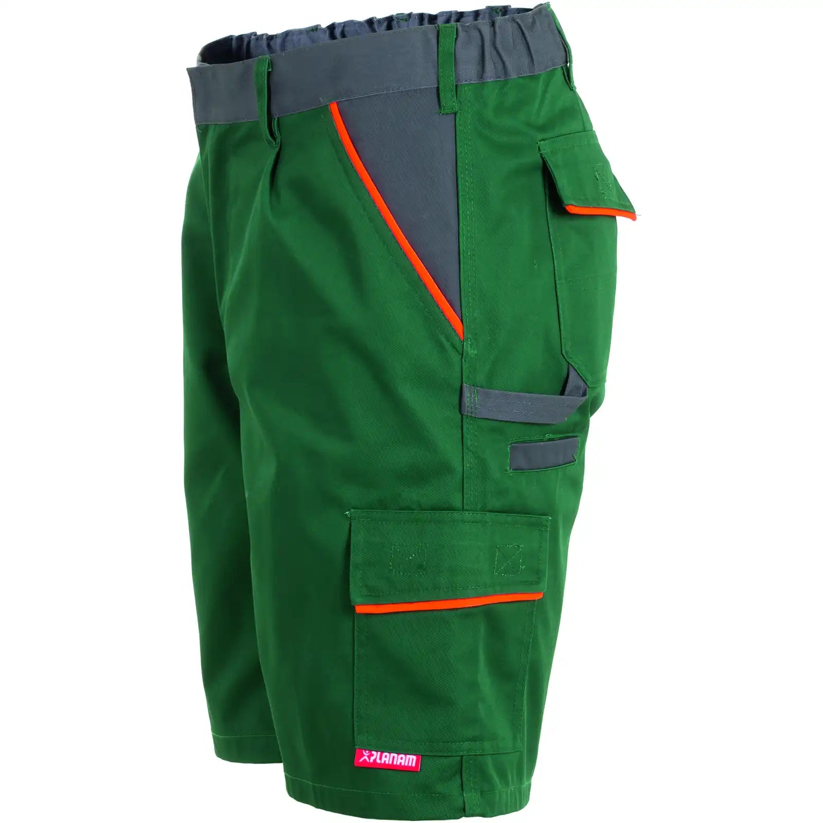 Planam Visline Shorts grün/orange/schiefer XS grün/orange/schiefer - Produktbild ohne Model