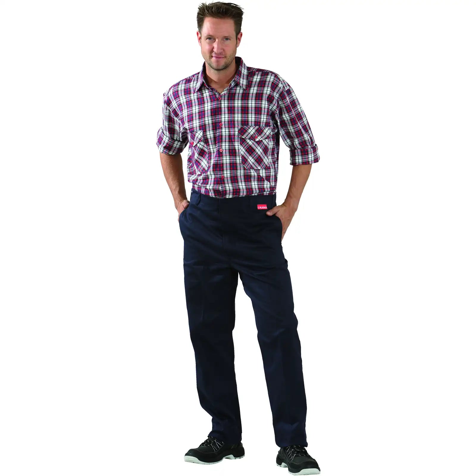 Planam BW 270 Bundhose hydronblau 102 hydronblau - Produktbild mit Model