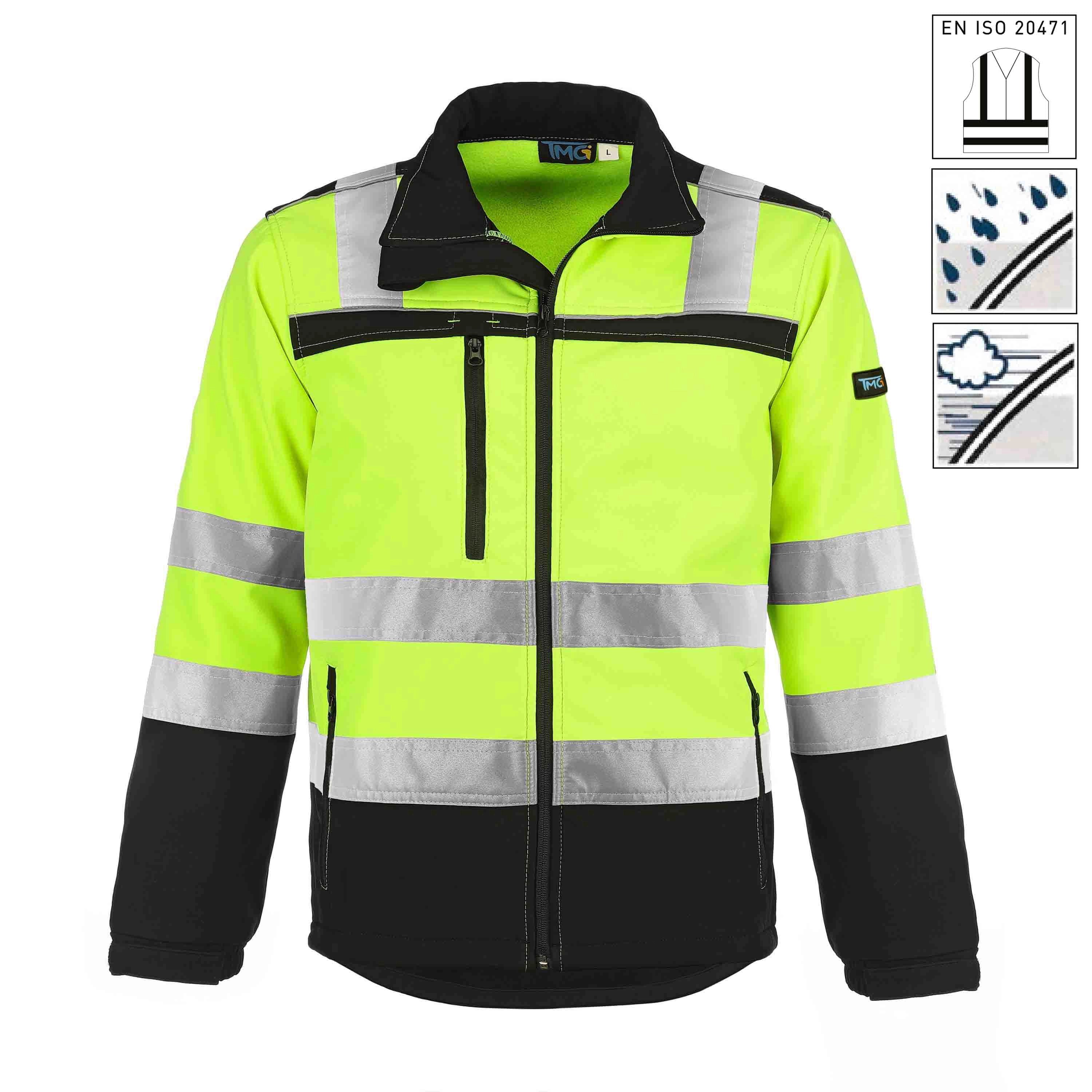 TMG Night Reflex Softshell jacket yellow - Softshell_Gelb_01 mit Symbolen