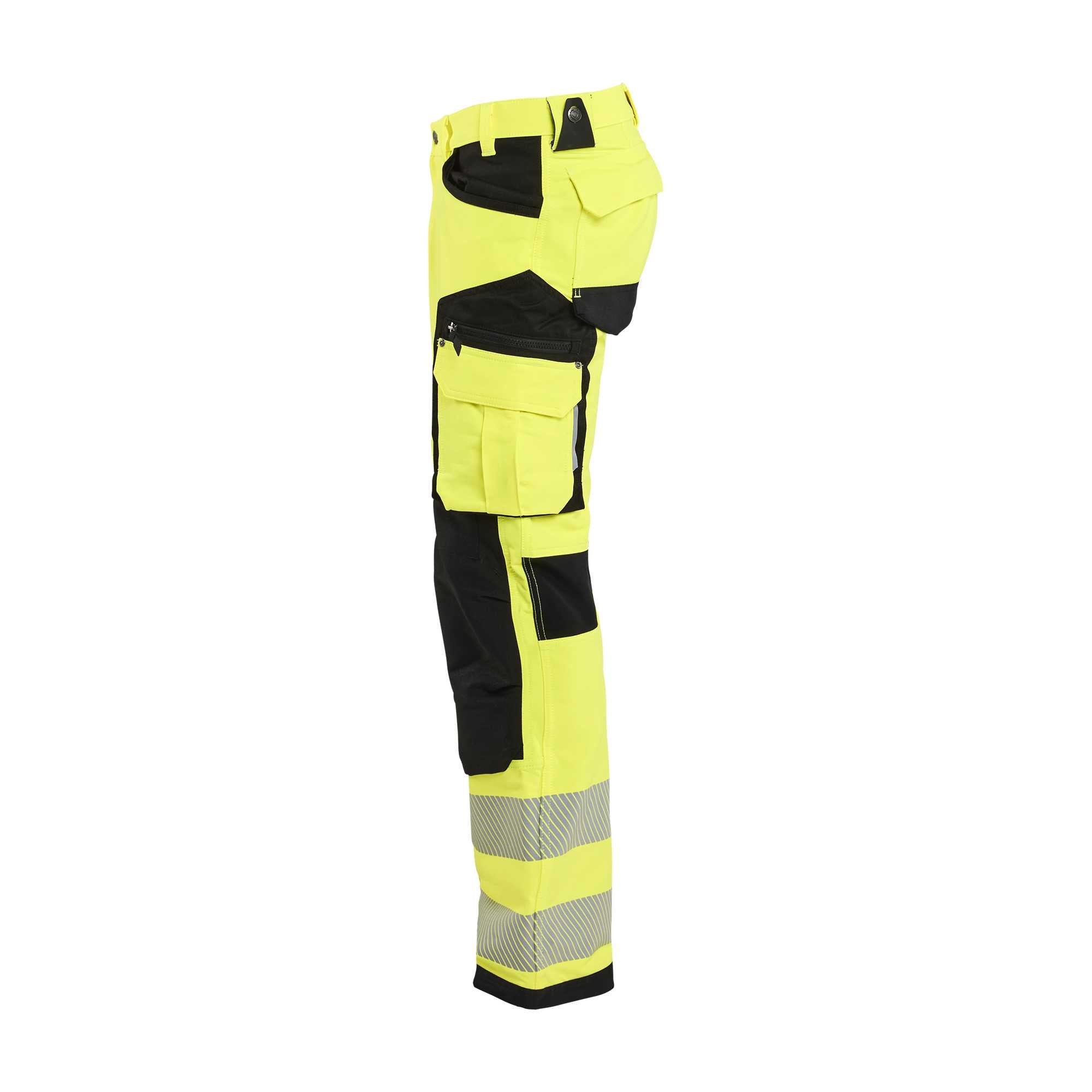 BLAKLADER 11971642 | Hi Vis Trousers 4 way stretch Hi Vis Reflective Work Trousers Men - Water Repellent