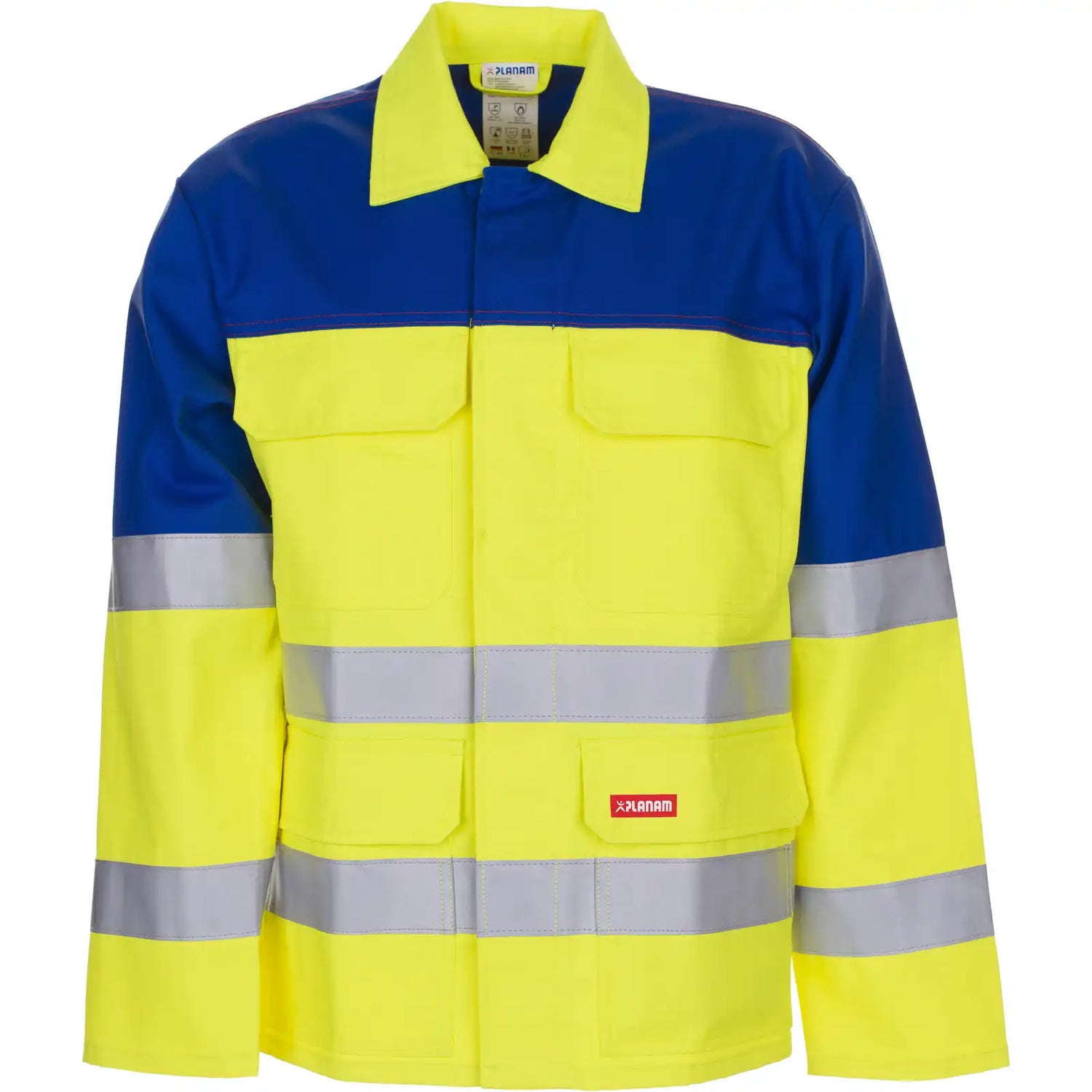 Planam Major Protect Jacke 1-lagig warngelb/kornblumenblau 102 gelb/kornblumenblau - Vorschaubild