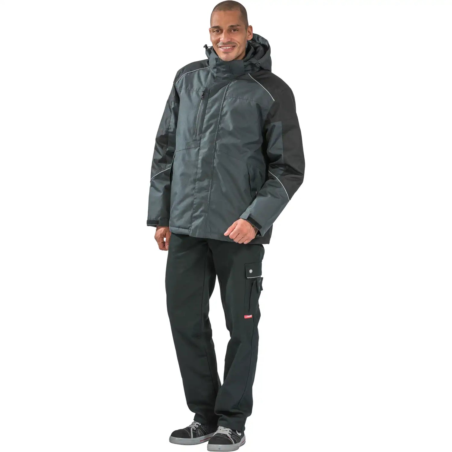 Planam Outdoor Desert Jacke grau/schwarz XS grau/schwarz - Produktbild mit Model