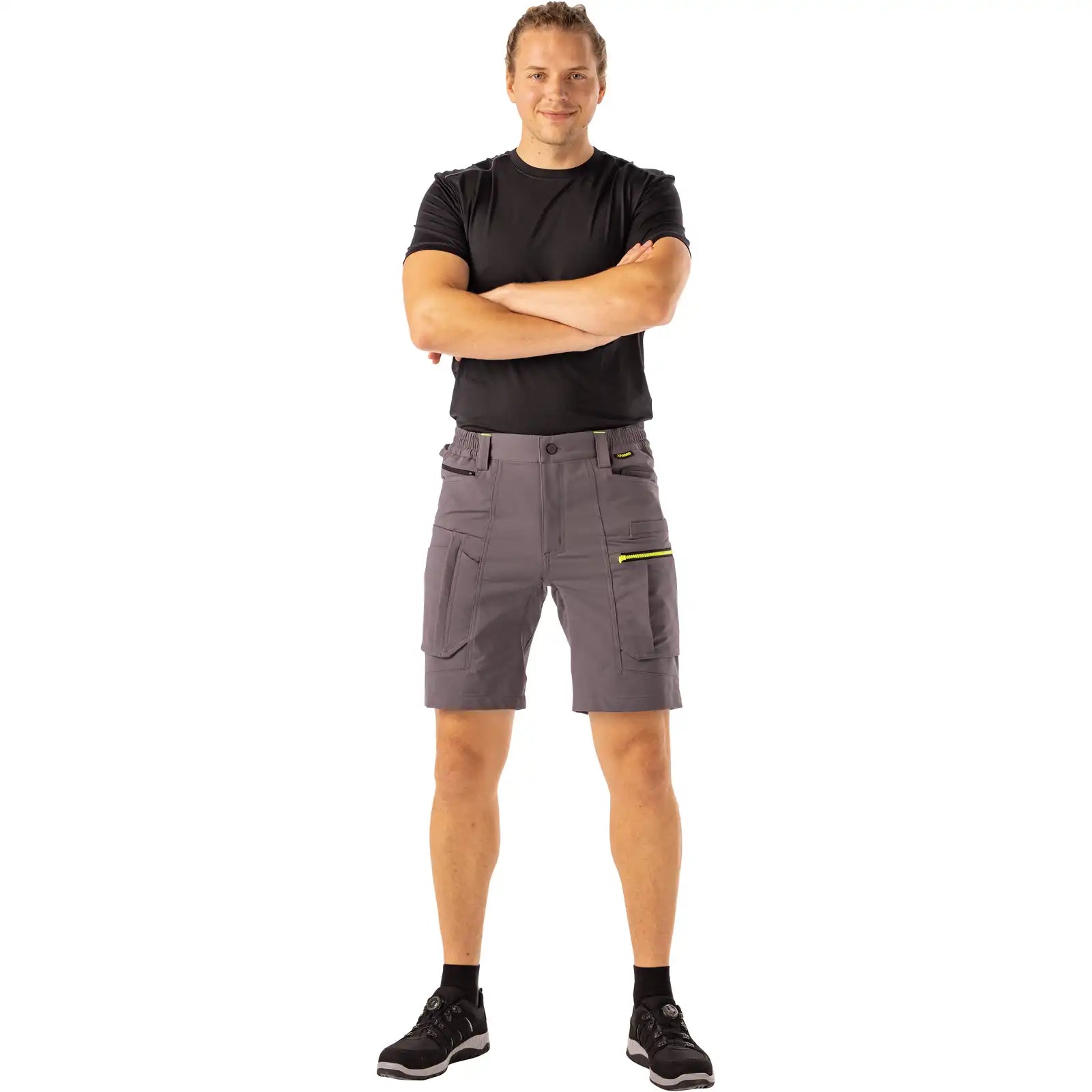 Planam rECOline Shorts schiefer         XS schiefer - Produktbild mit Model