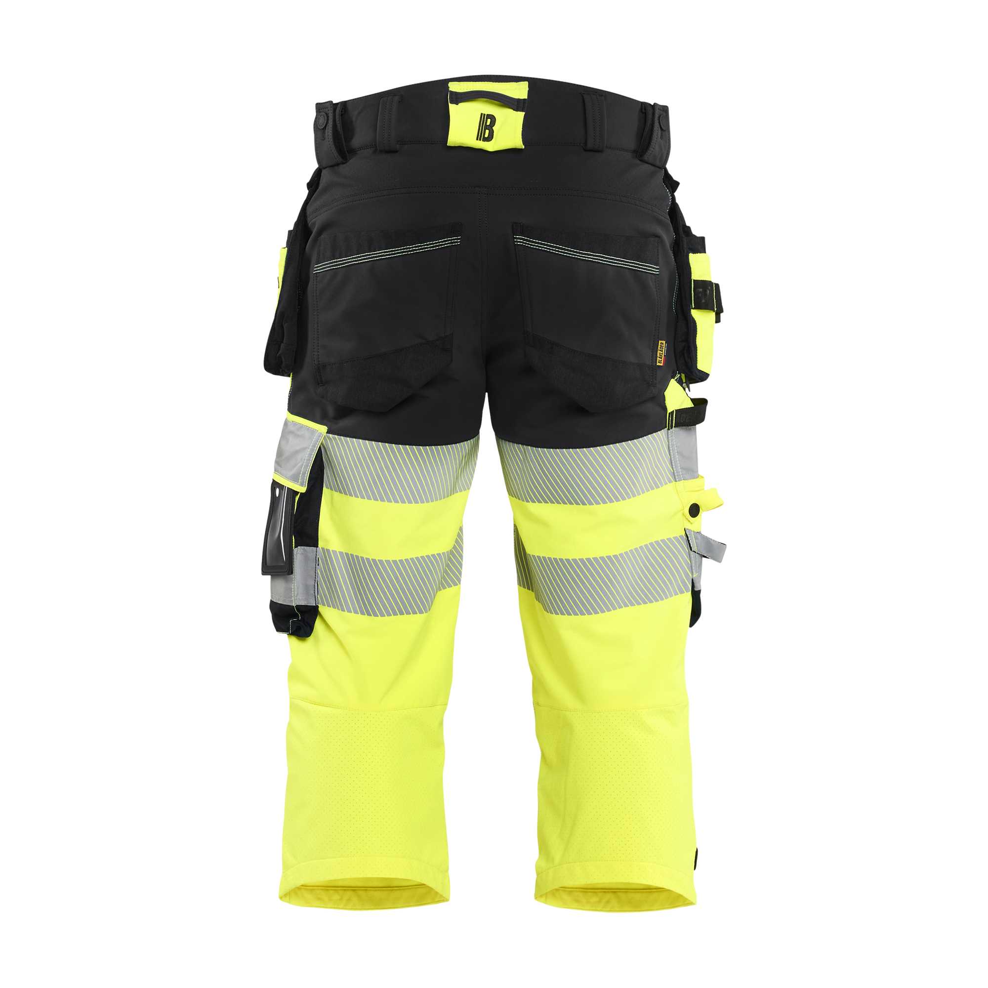 BLAKLADER 11231648 HI VIS PIRATE TROUSERS 4 WAY STRETCH Hi Vis Reflective Work Pirate Bermuda Men - double weave