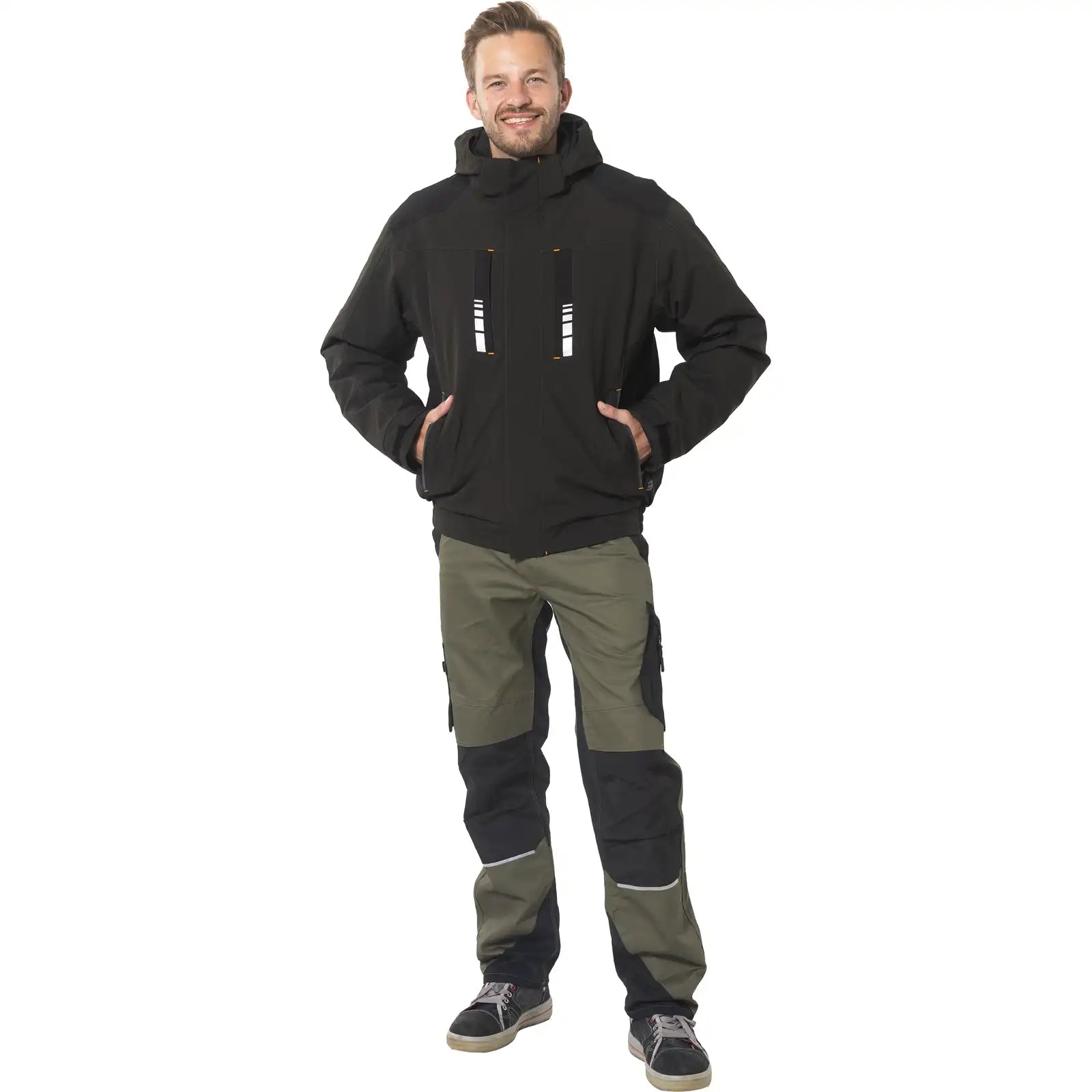 Planam Moto Winterjacke oliv/schwarz S oilv/schwarz - Produktbild mit Model