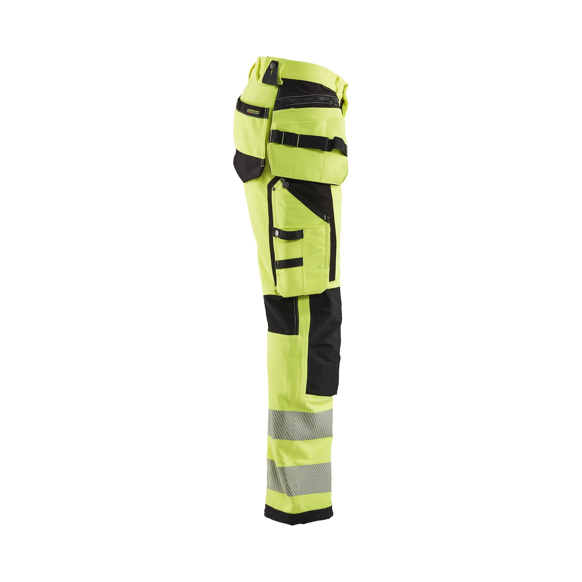 BLAKLADER 19971642 | Hi Vis trousers 4 way stretch Hi Vis Reflective Work Trousers Men - Water Repellent