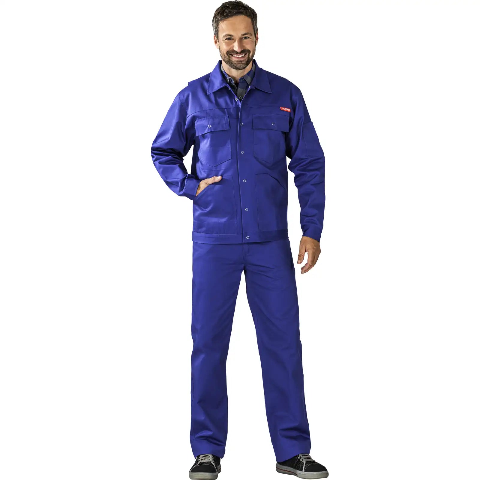 Planam MG 260 Bundjacke kornblumenblau 102 kornblumenblau - Produktbild mit Model