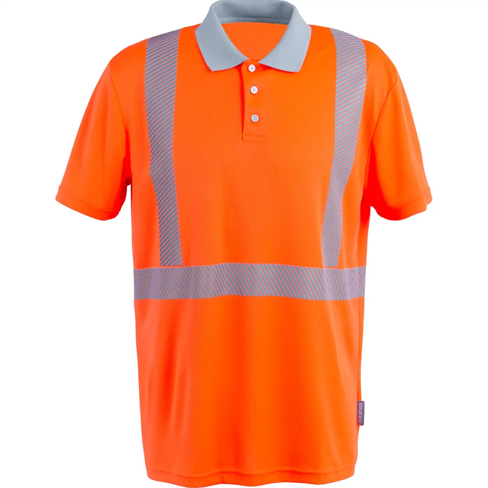 Planam Norit Warnschutz Poloshirt kurzarm orange/zink XS orange/zink - Vorschaubild