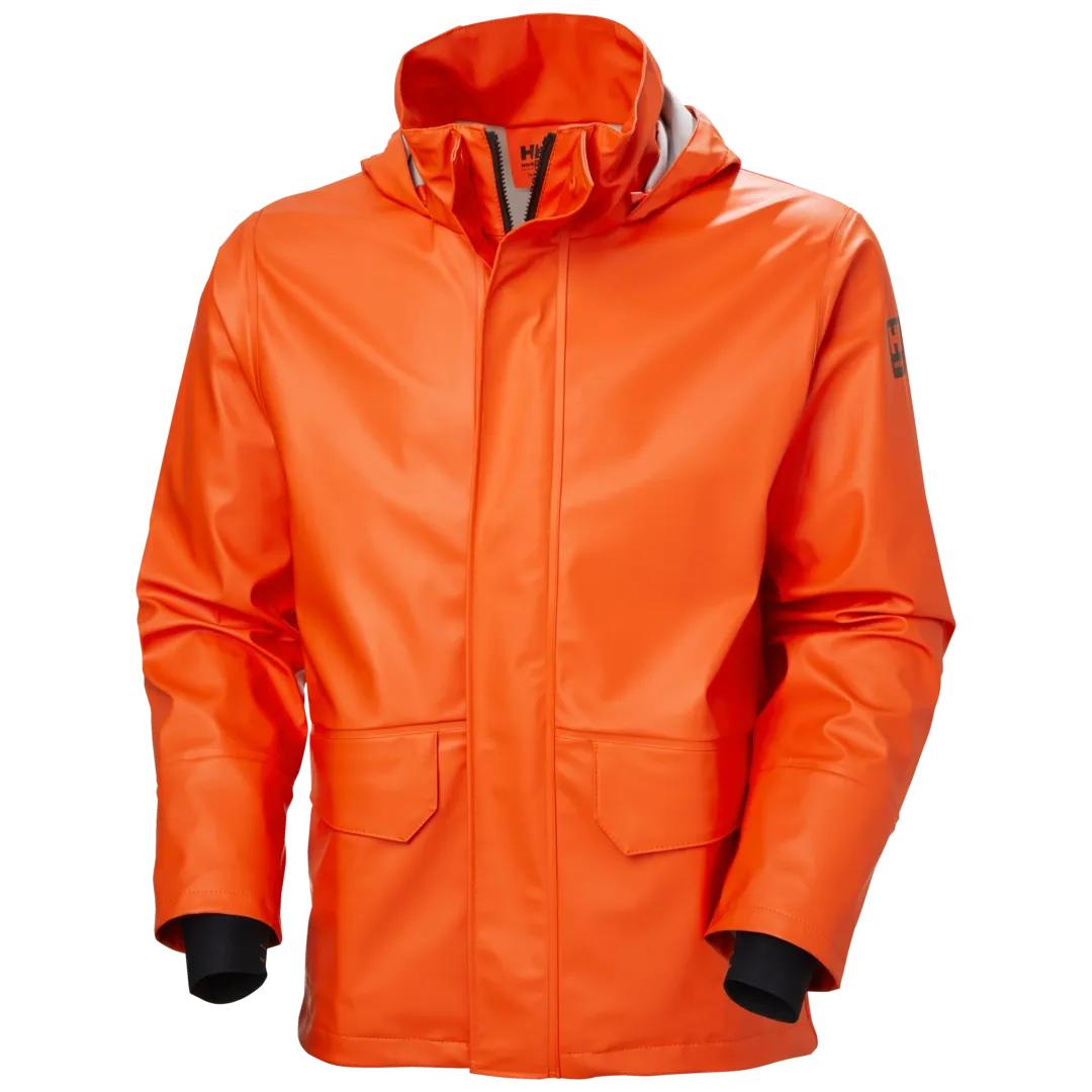 Giacca Antipioggia Uomo Hi-Vis Impermeabile Con Cappuccio, Leggera E Resistente, Lunga, Arancione - Foto 3