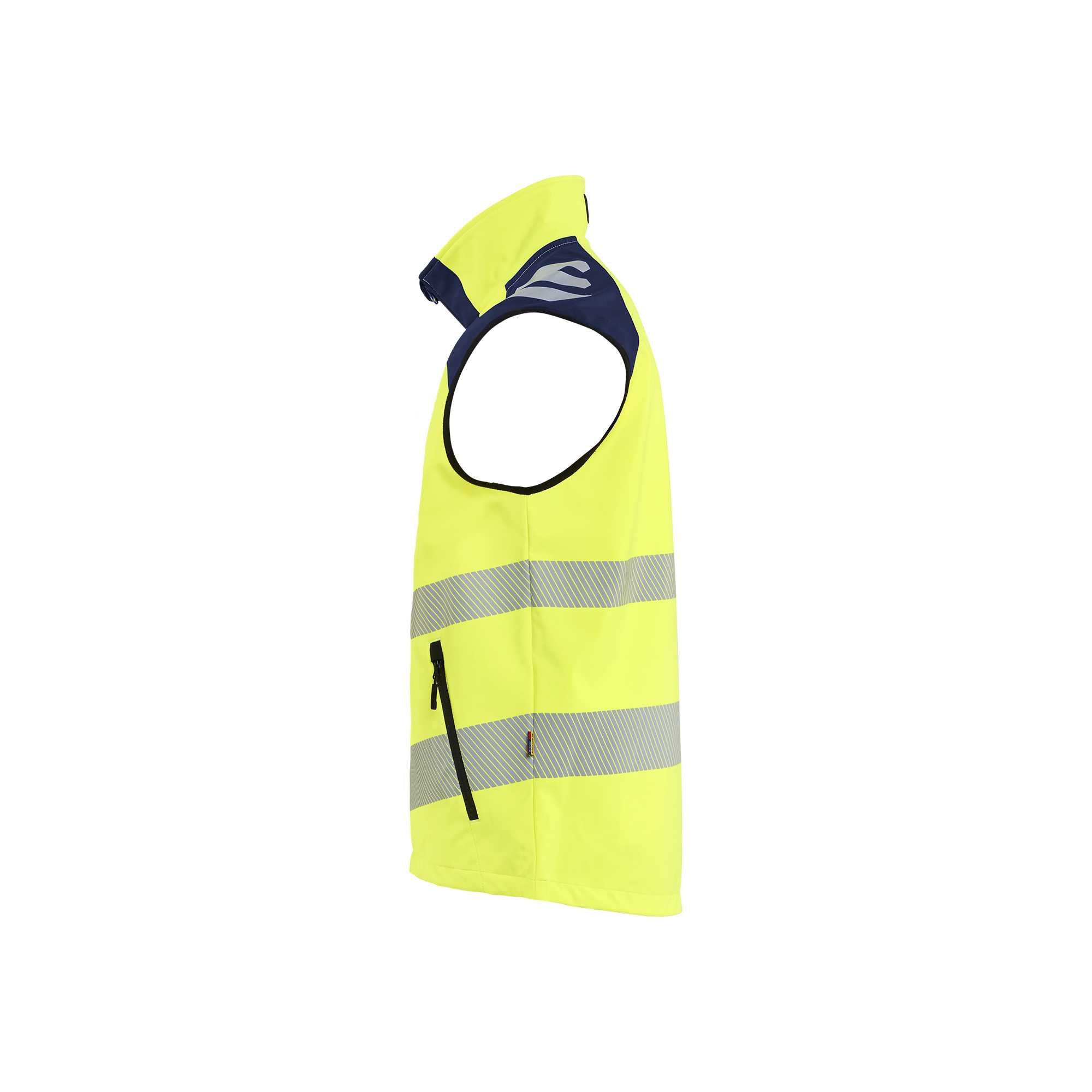 BLAKLADER 30912513 SOFTSHELL VEST HI VIS Hi Vis Reflective Work Softshell Vest MEN - Waterproof