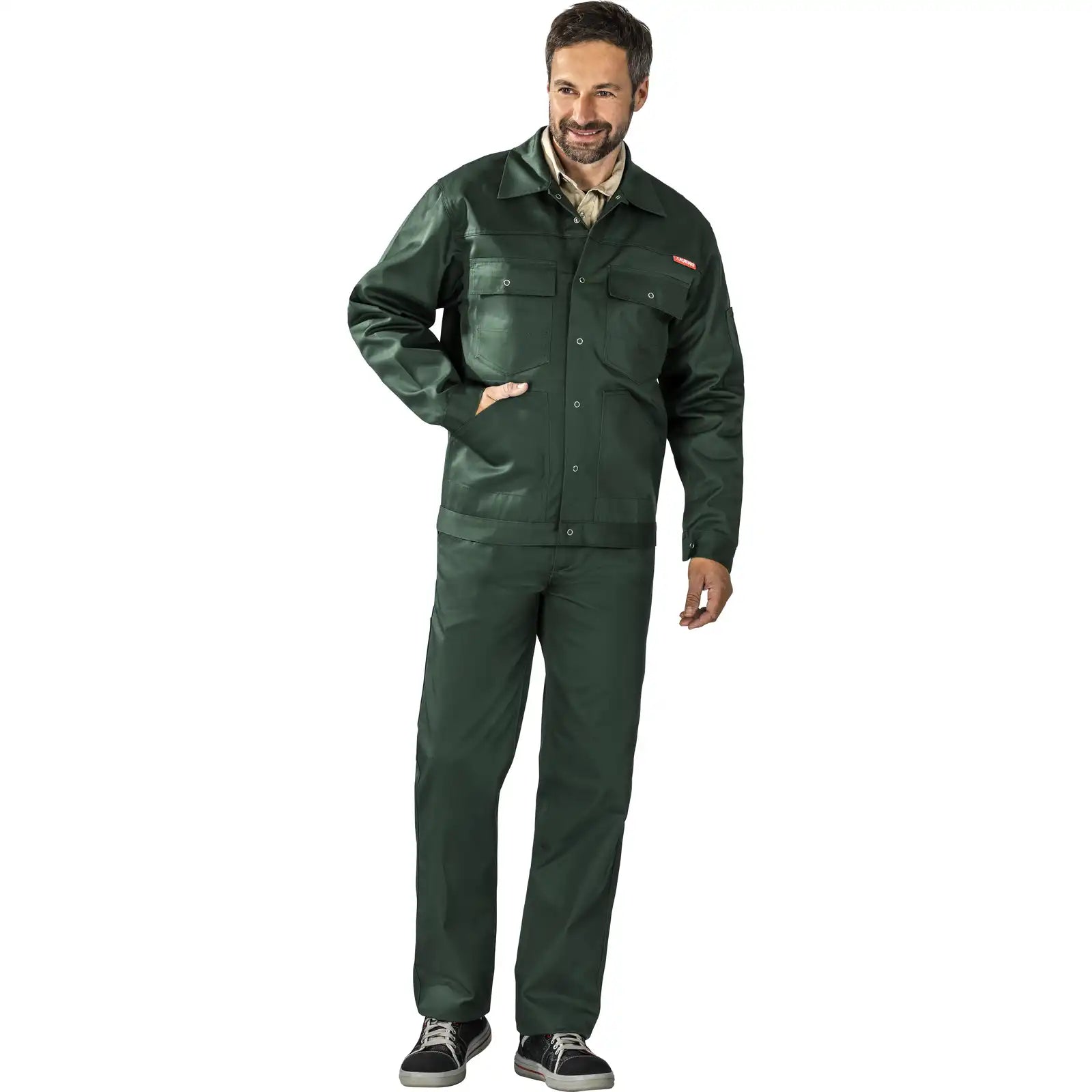 Planam MG 260 Bundjacke mittelgrün 102 mittelgrün - Produktbild mit Model
