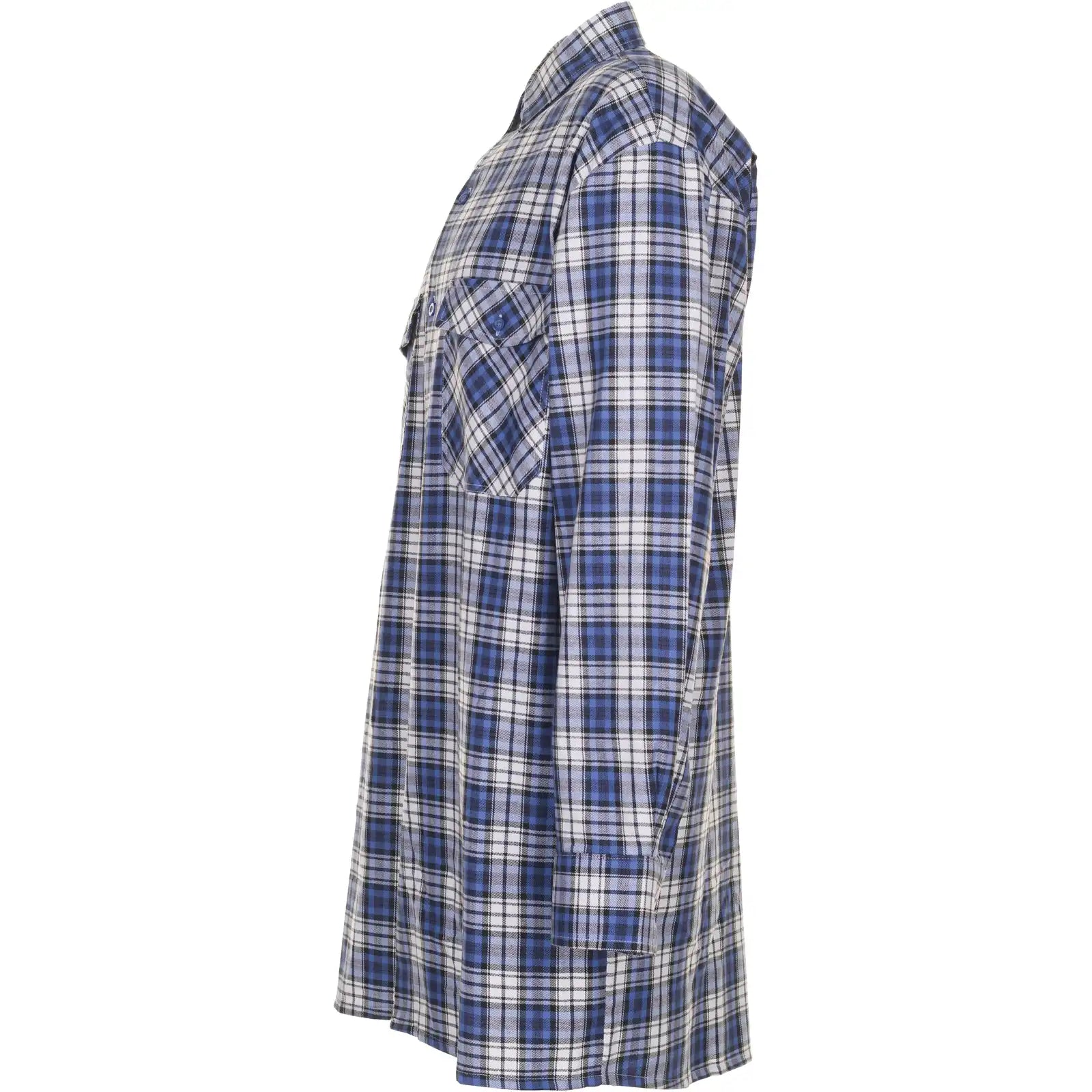 Planam Hemden Flanell-Hemd 2001 blau kariert 37/38 blau kariert - Produktbild ohne Model