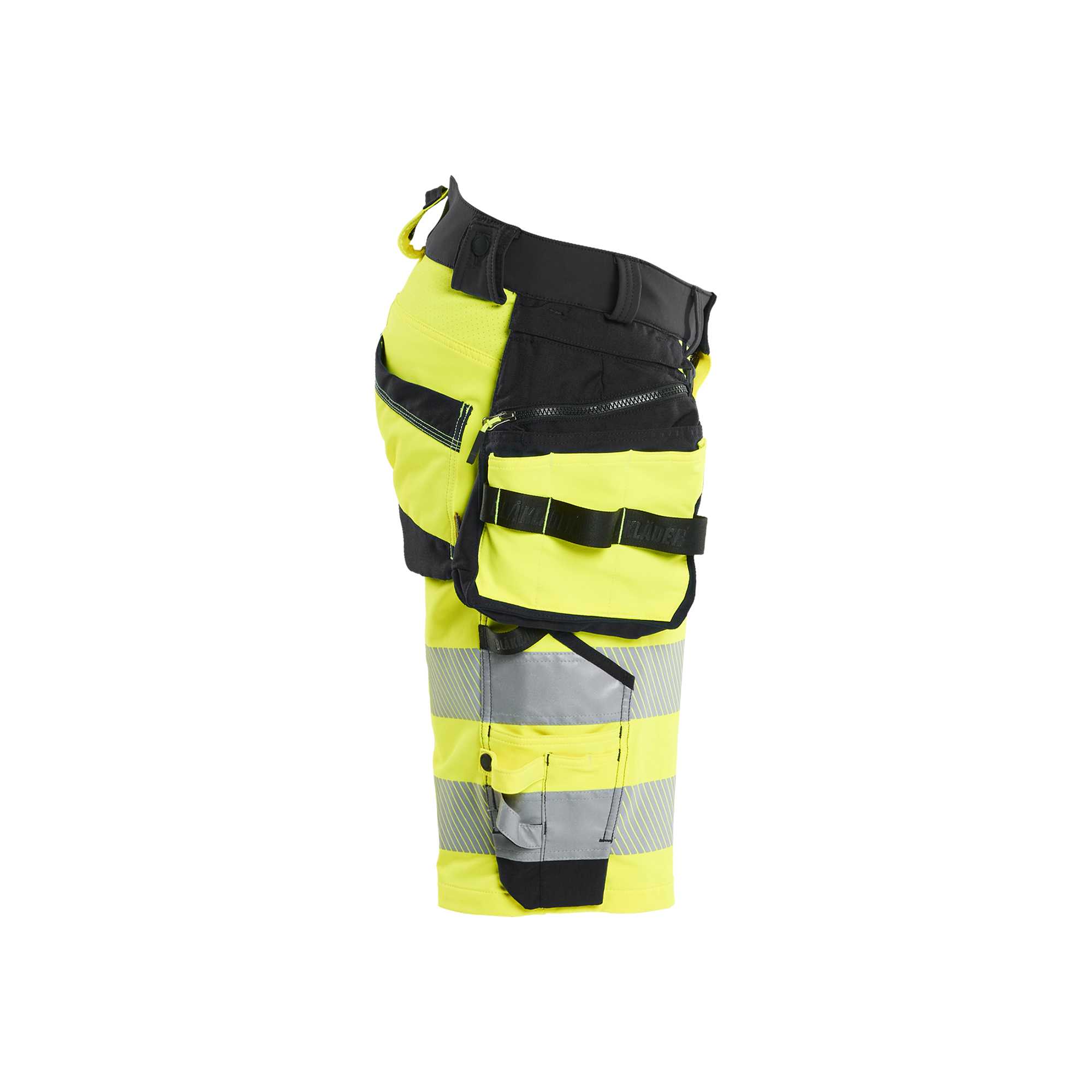 BLAKLADER 11201648 Hi Vis shorts 4 way stretch Hi Vis Reflective Work Shorts Men - double weave
