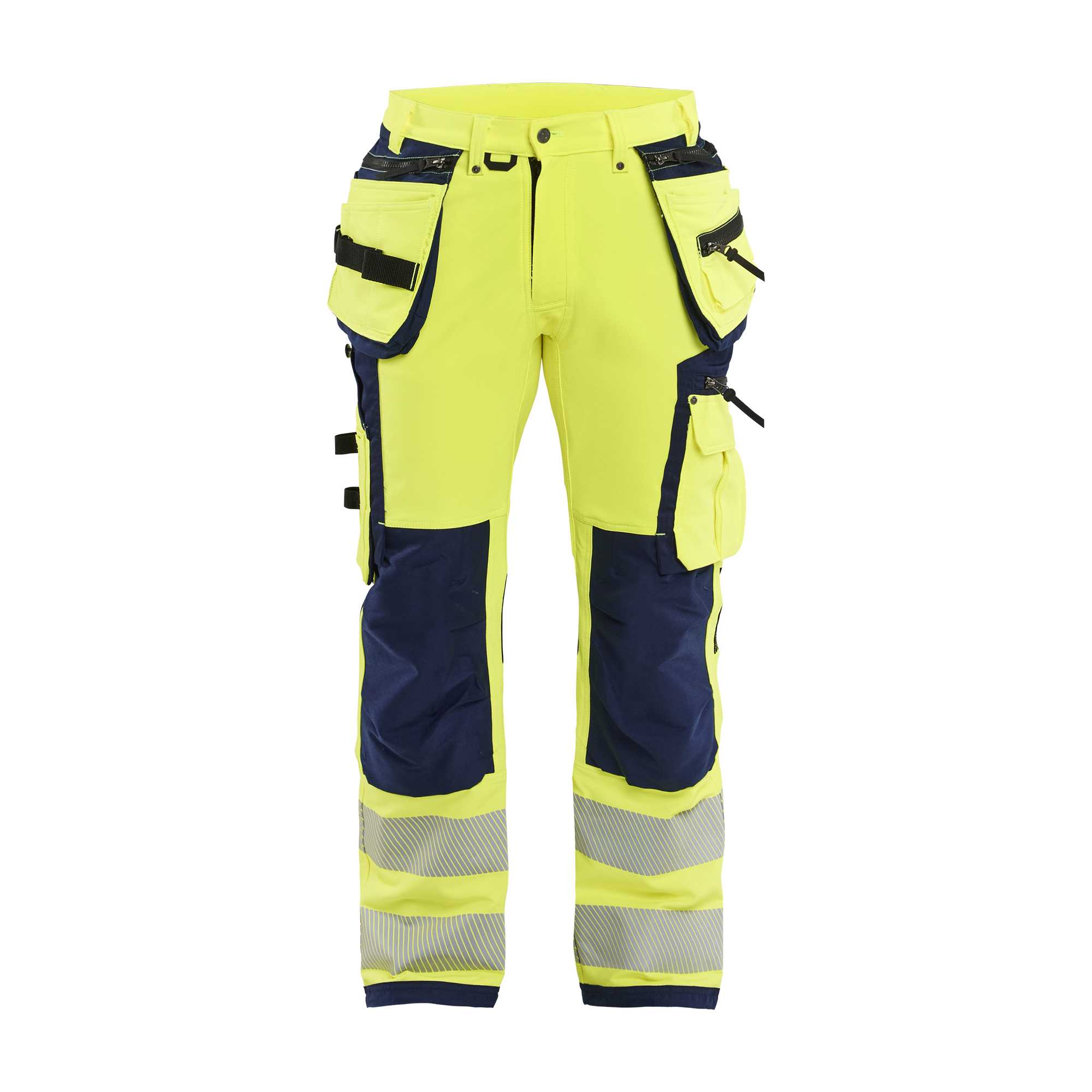 BLAKLADER 19971642 | Hi Vis trousers 4 way stretch Hi Vis Reflective Work Trousers Men - Water Repellent
