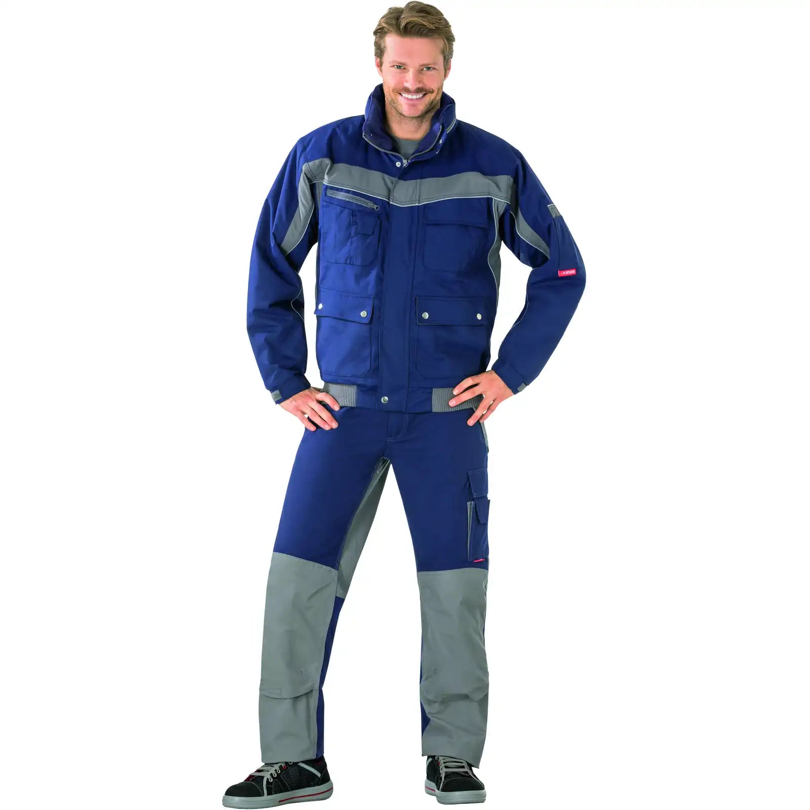 Planam Plaline Winterblouson marine/zink XS marine/zink - Produktbild mit Model