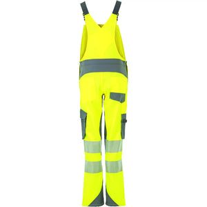 Planam Norit Warnschutz Damen Latzhose gelb/zink  36 gelb/zink - Produktbild ohne Model