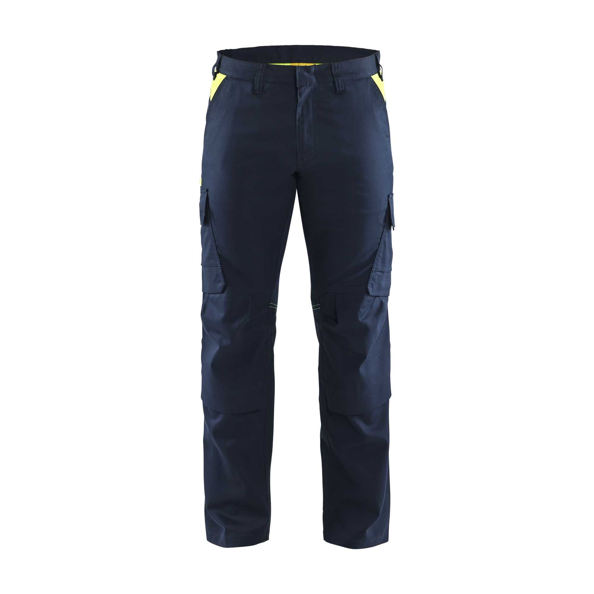 BLAKLADER 14481832 | Pantalon de travail industriel stretch avec poches pour genouillères Haute Visibilité Pantalon de travail réfléchissant homme - tissu sergé
