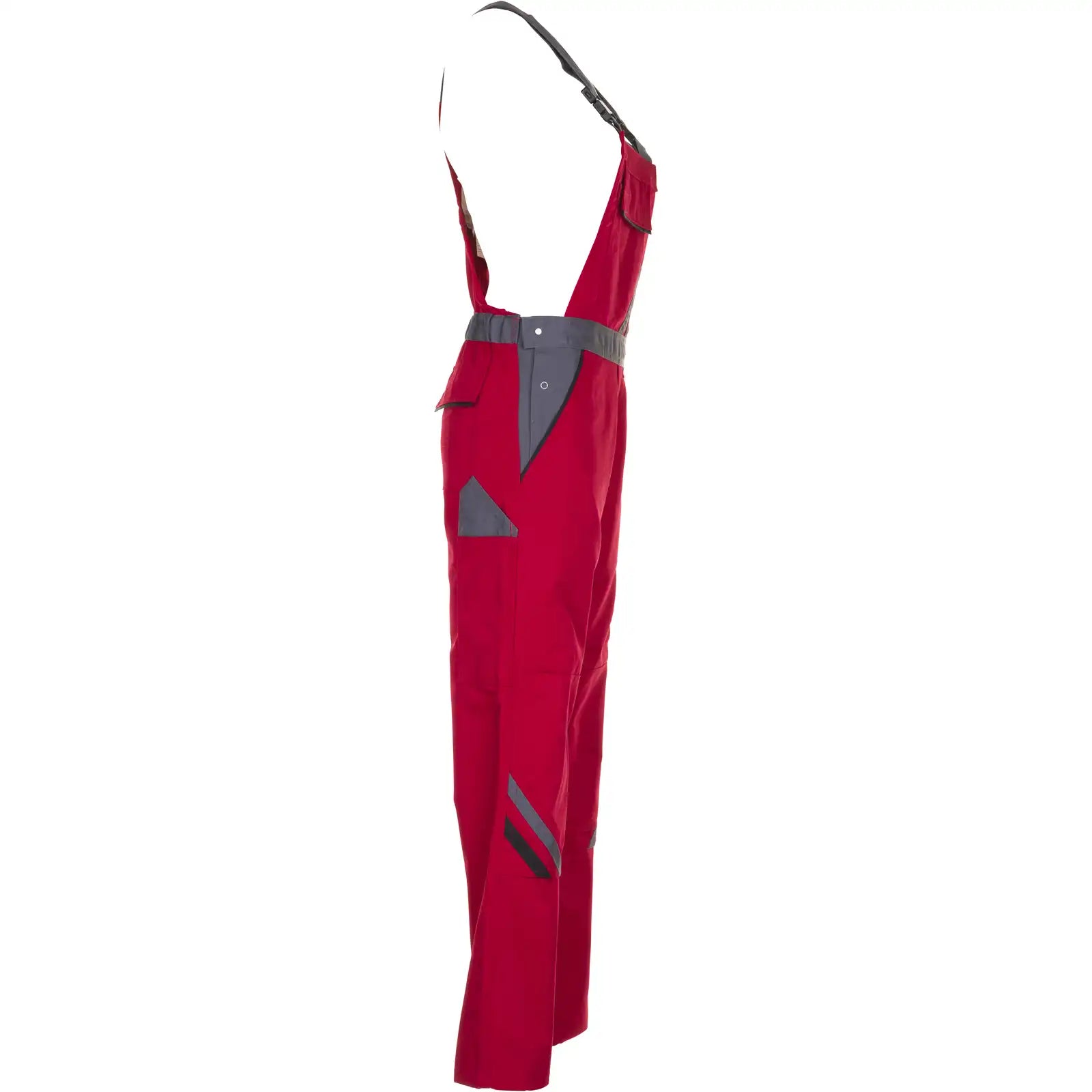 Planam Highline Damen Latzhose rot/schiefer 34 rot/schiefer/schwarz - Produktbild ohne Model