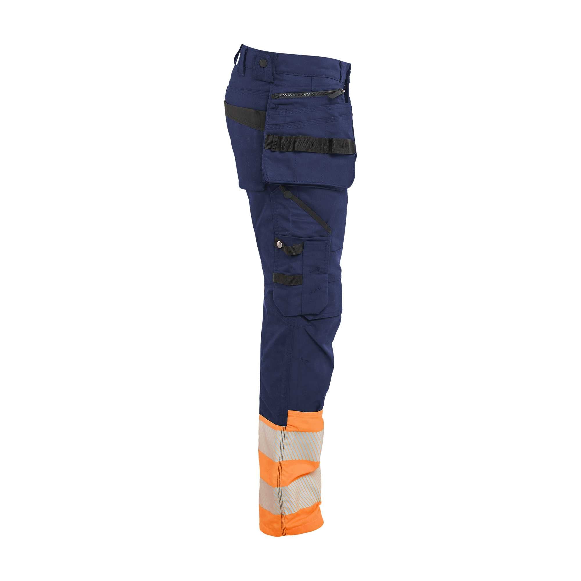 BLAKLADER 11301149 | Hi vis Trousers Stretch Hi Vis Reflective Work Trousers Men - Cordura Denim