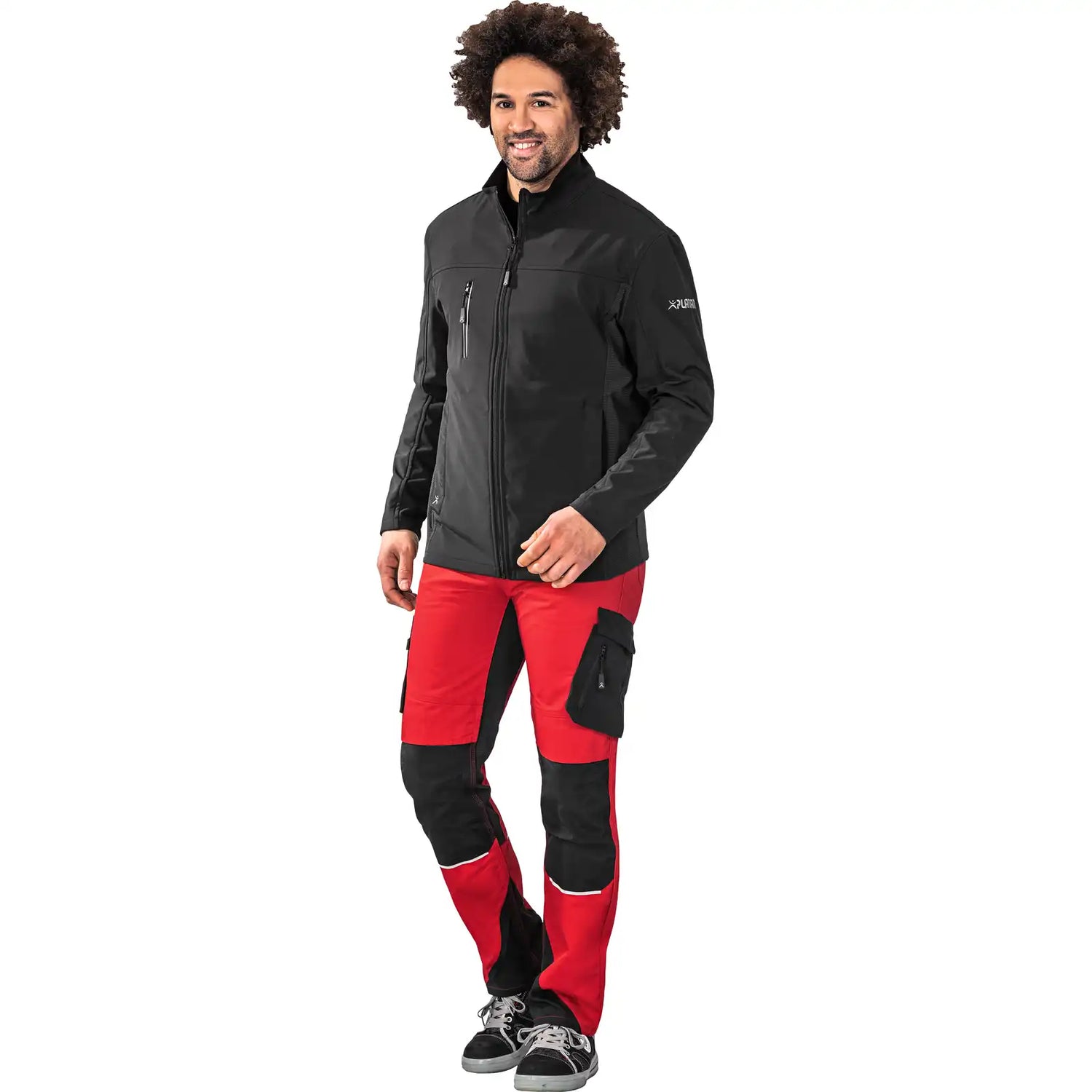 Planam Norit Herren Pure Softshelljacke schwarz 102 schwarz - Produktbild mit Model