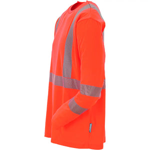 Planam Norit Warnschutz T-Shirt langarm orange  XS orange - Produktbild ohne Model