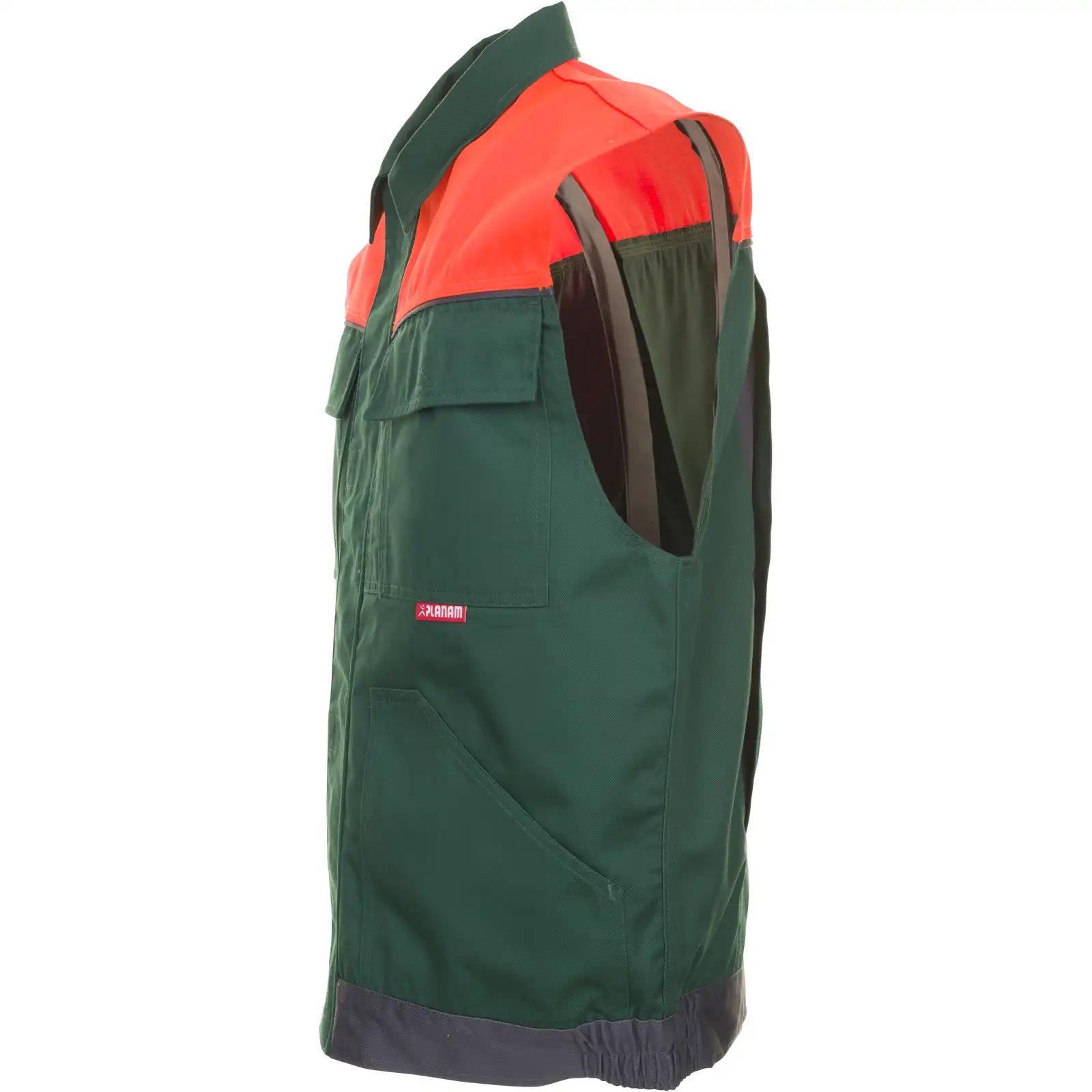 Planam Visline Weste grün/orange/schiefer XS grün/orange/schiefer - Produktbild ohne Model