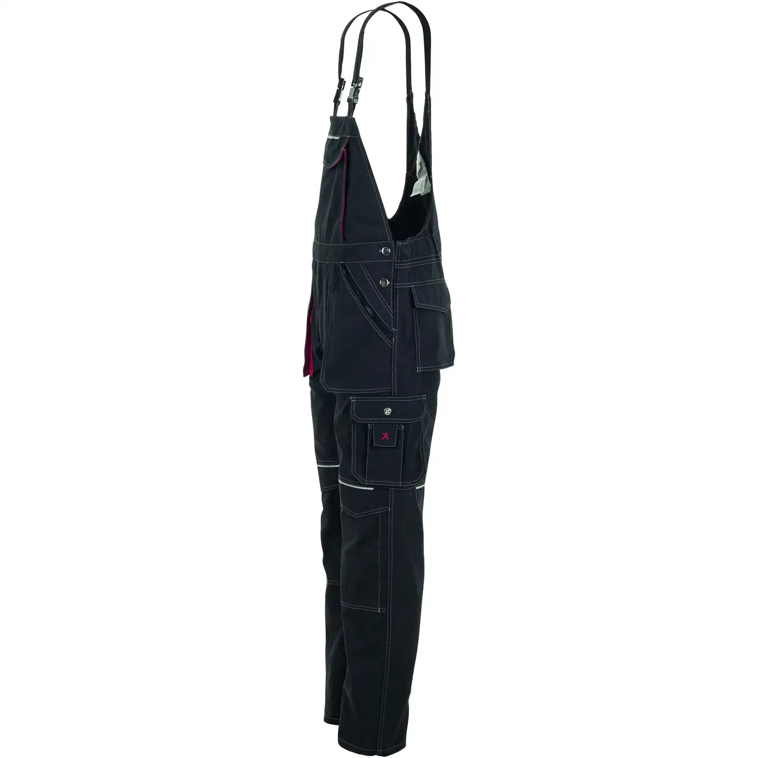Planam Basalt Latzhose anthrazit/rot 102 anthrazit/rot - Produktbild ohne Model
