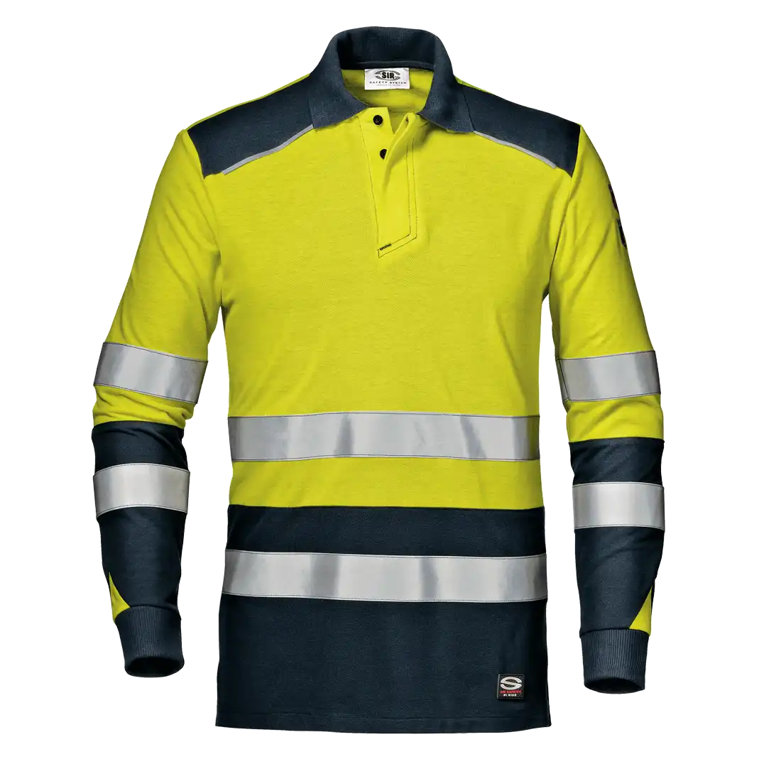 SIR SAFETY SULTAN polo Hi Vis Reflective Long Sleeve Work Polo MEN - Flame Resistant