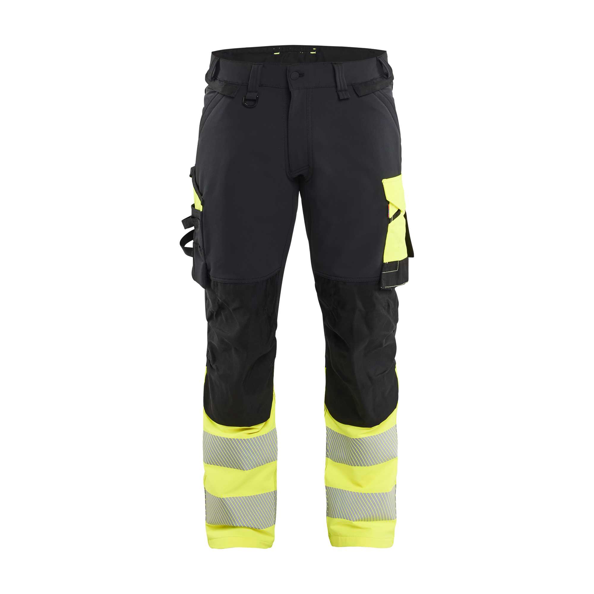 BLAKLADER 11261648 | Hi Vis Trousers 4 Way Stretch Hi Vis Reflective Work Trousers Men - double weave