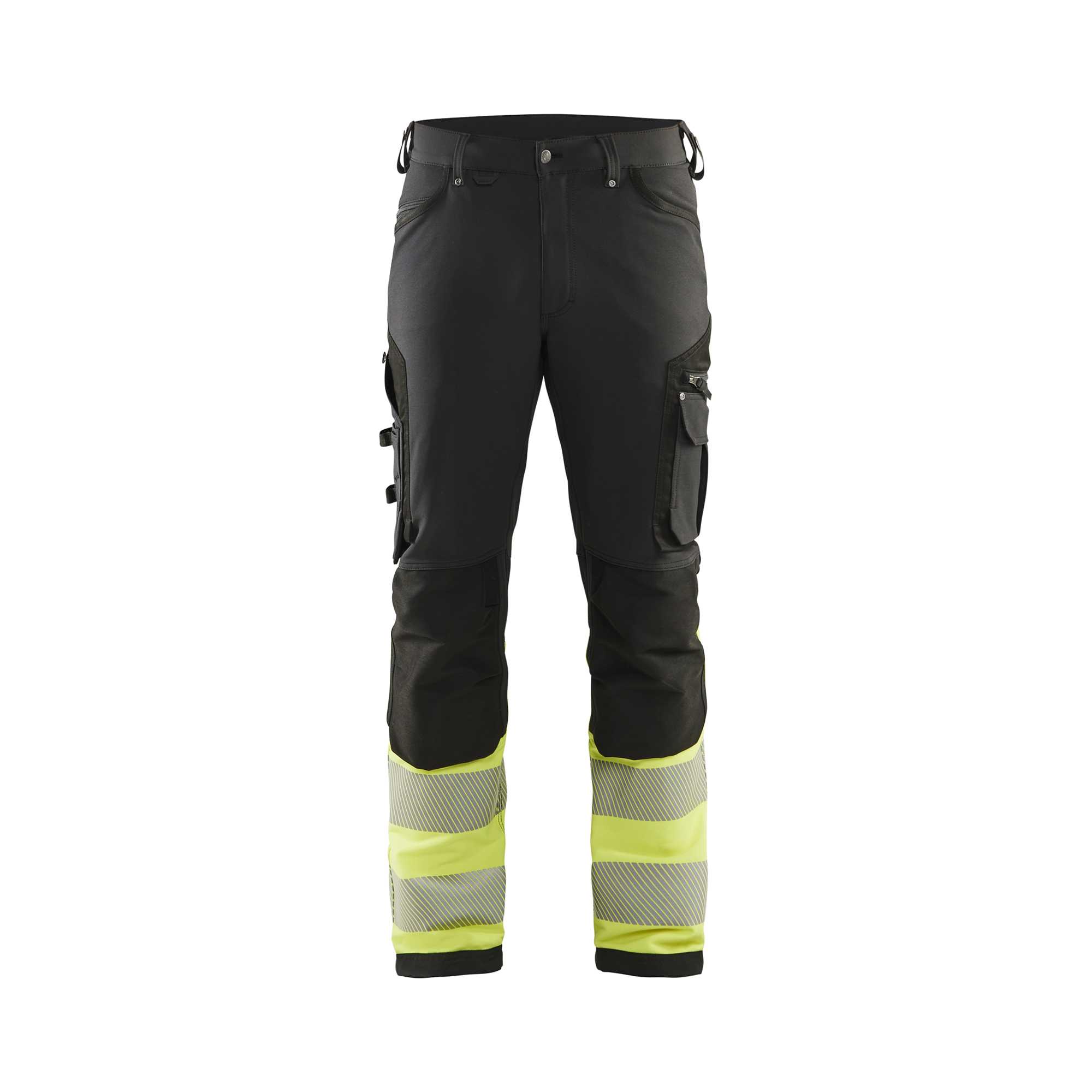BLAKLADER 11931642 | Hi Vis 4 way stretch trousers Hi Vis Reflective Work Trousers Men - Water Repellent