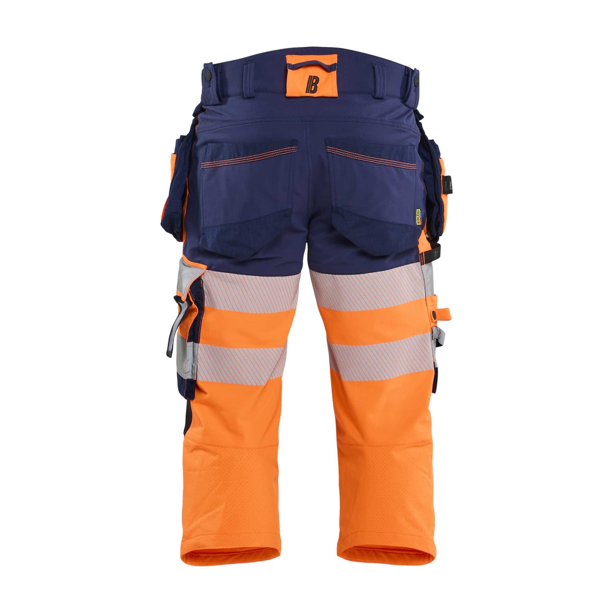 BLAKLADER 11231648 HI VIS PIRATE TROUSERS 4 WAY STRETCH Hi Vis Reflective Work Pirate Bermuda Men - double weave