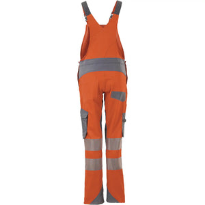 Planam Norit Warnschutz Damen Latzhose orange/zink  36 orange/zink - Produktbild ohne Model