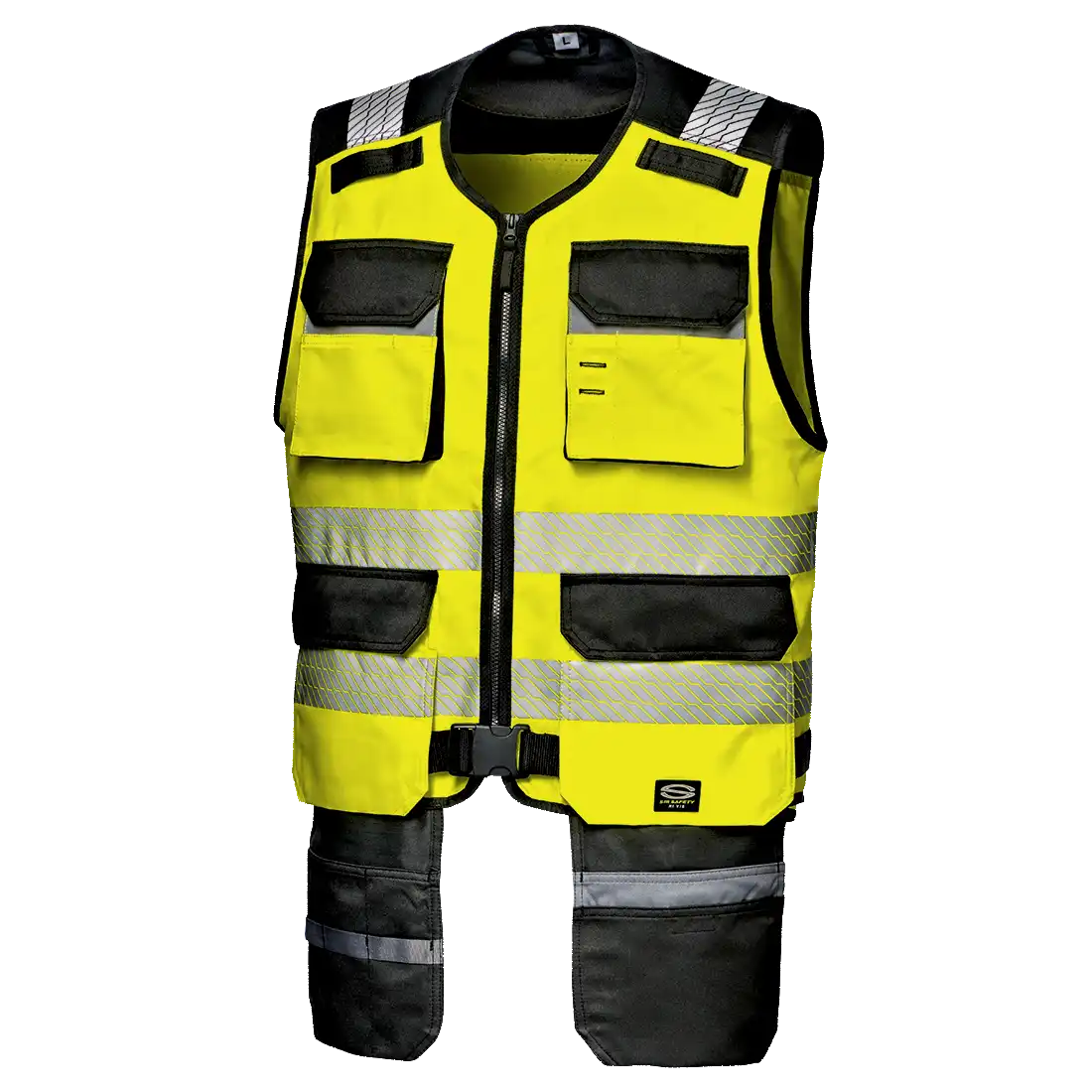 SIR SAFETY RUSH Warnschutz Reflektierende Arbeitsweste HERREN - Mehrere Taschen